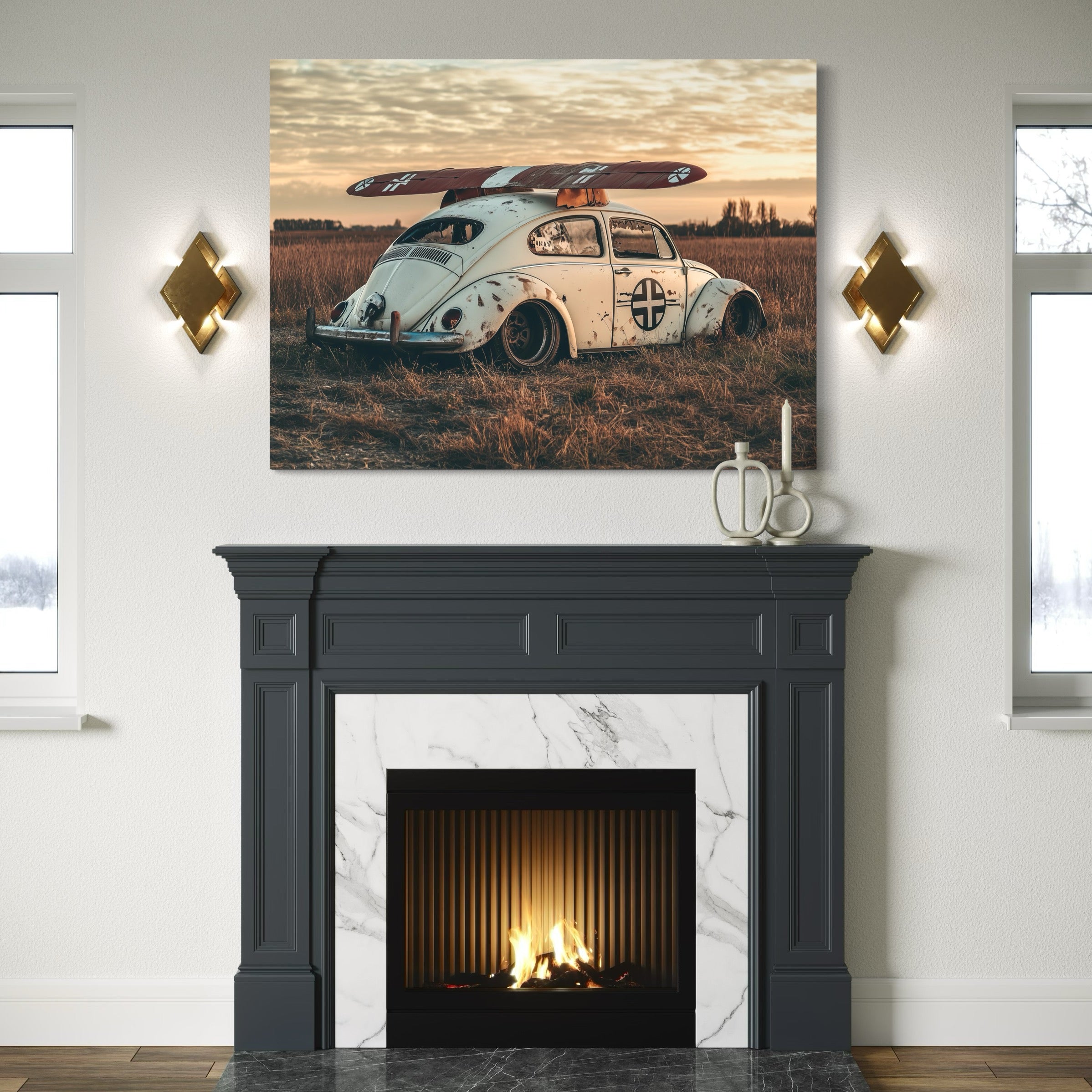 Tableau Volkswagen Coccinelle avec Ailes - Déco Murale Moderne