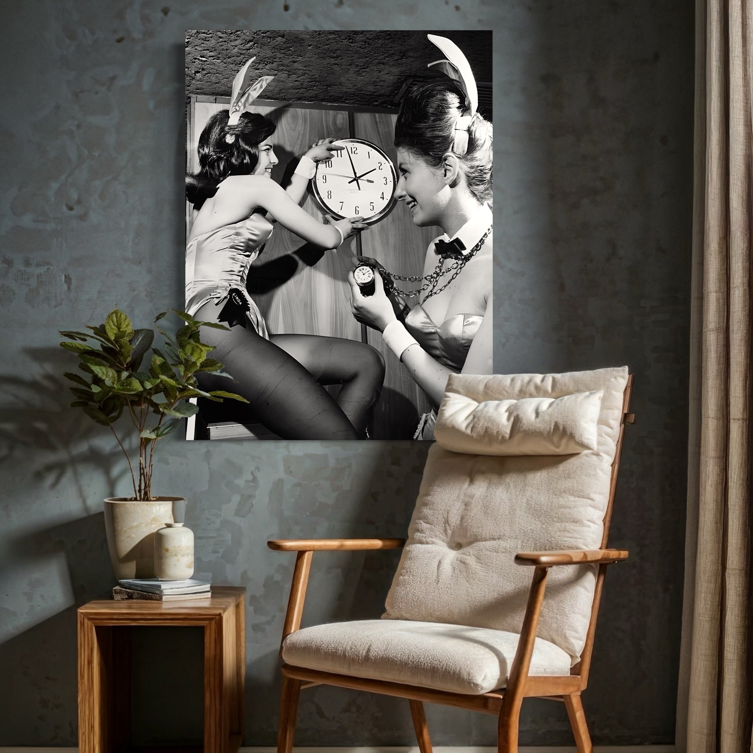 Tableau Noir Et Blanc Vintage - Heure du Bunny