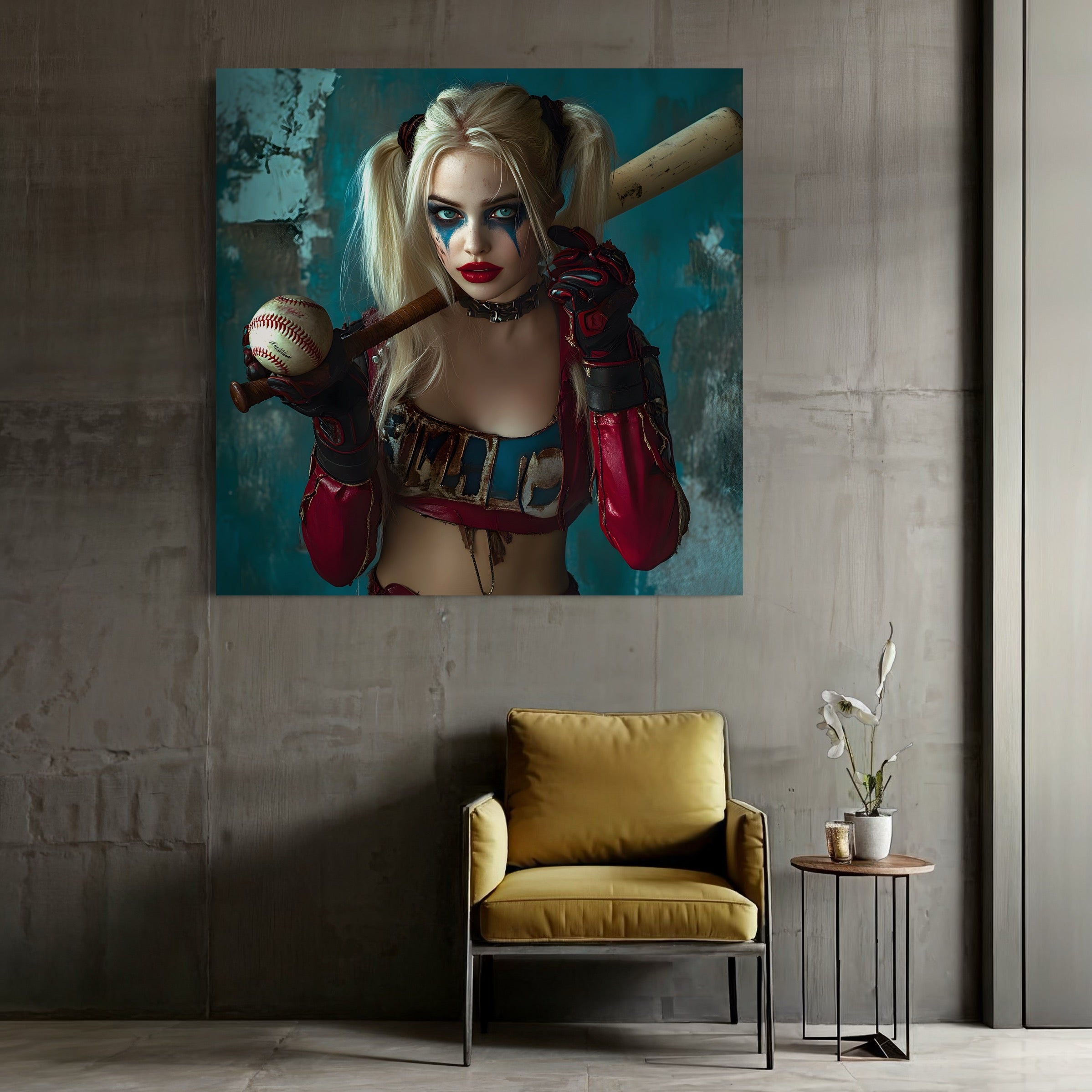 Tableau Harley Quinn Coup de Batte – Déco Murale Moderne - Fabulartz.fr 