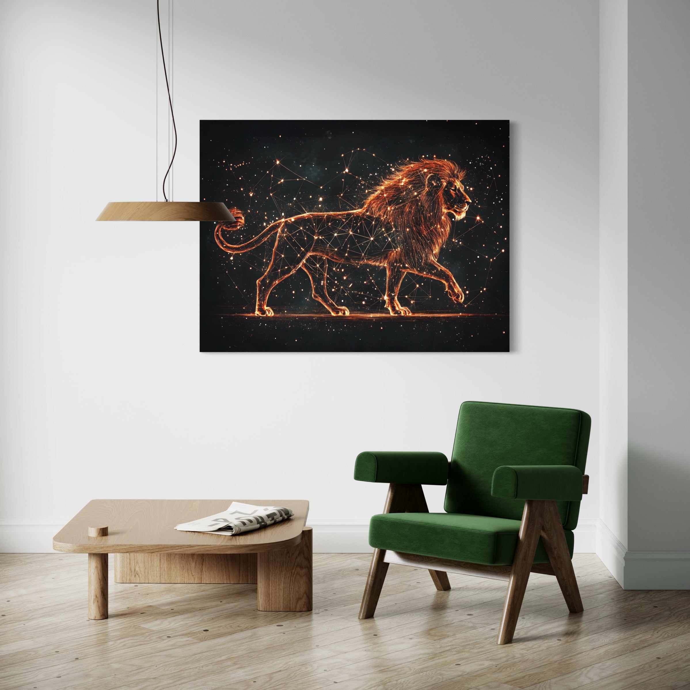 Tableau Signe Astrologique Lion Constellation - Décoration Murale - Fabulartz.fr 