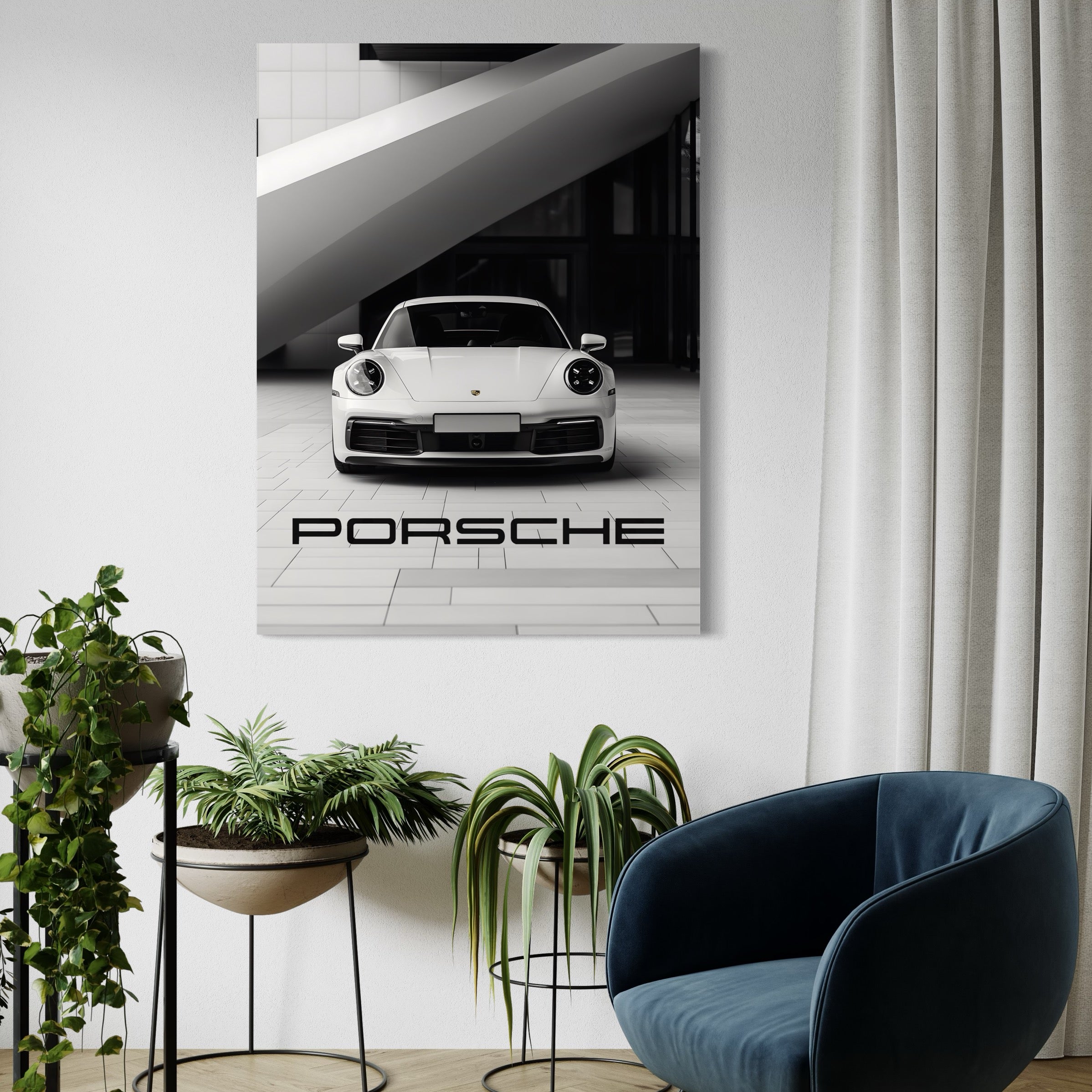 Tableau Porsche 911 Carrera Blanche - Décoration Murale Design