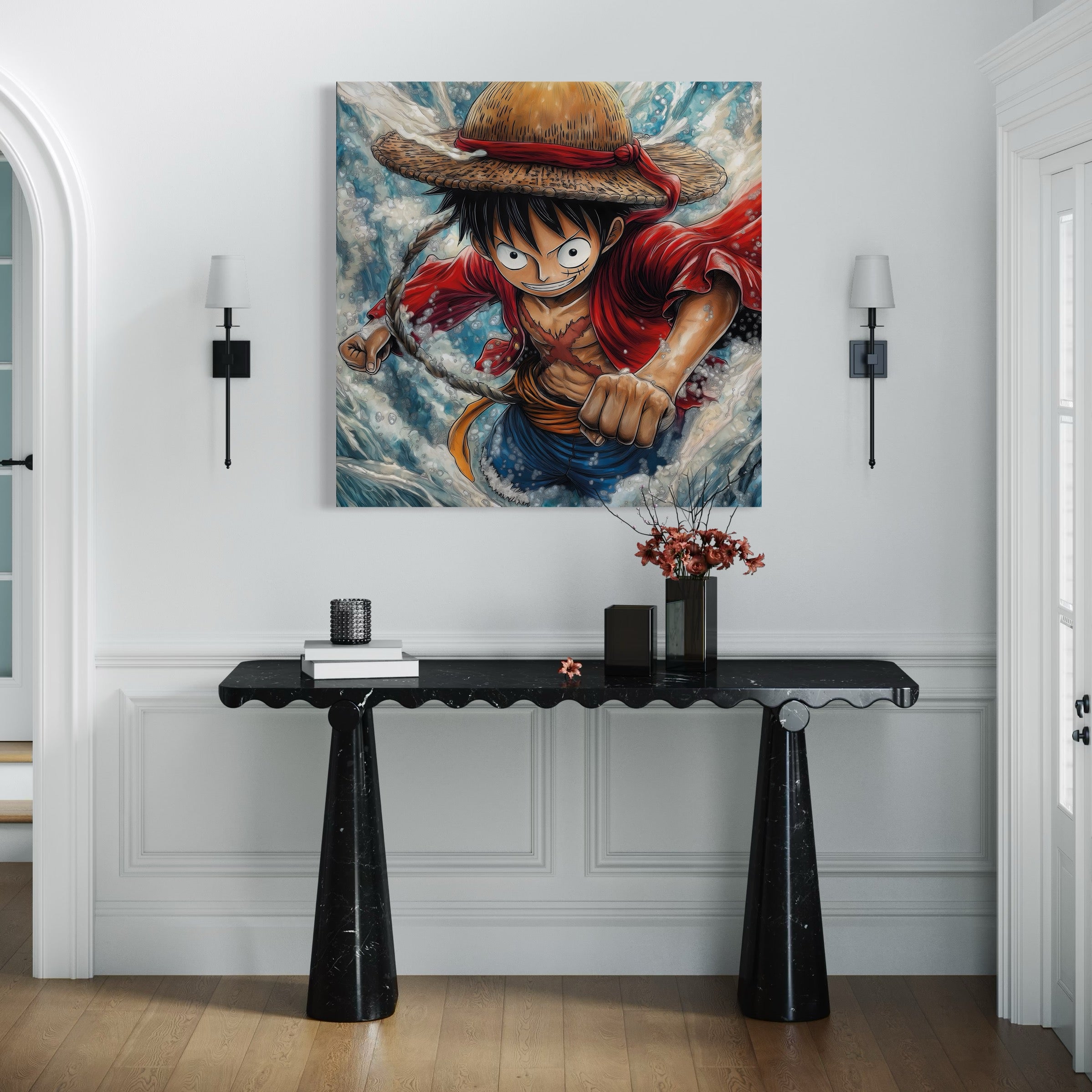 Tableau One Piece Luffy Combat - Déco Murale Design - Fabulartz.fr 