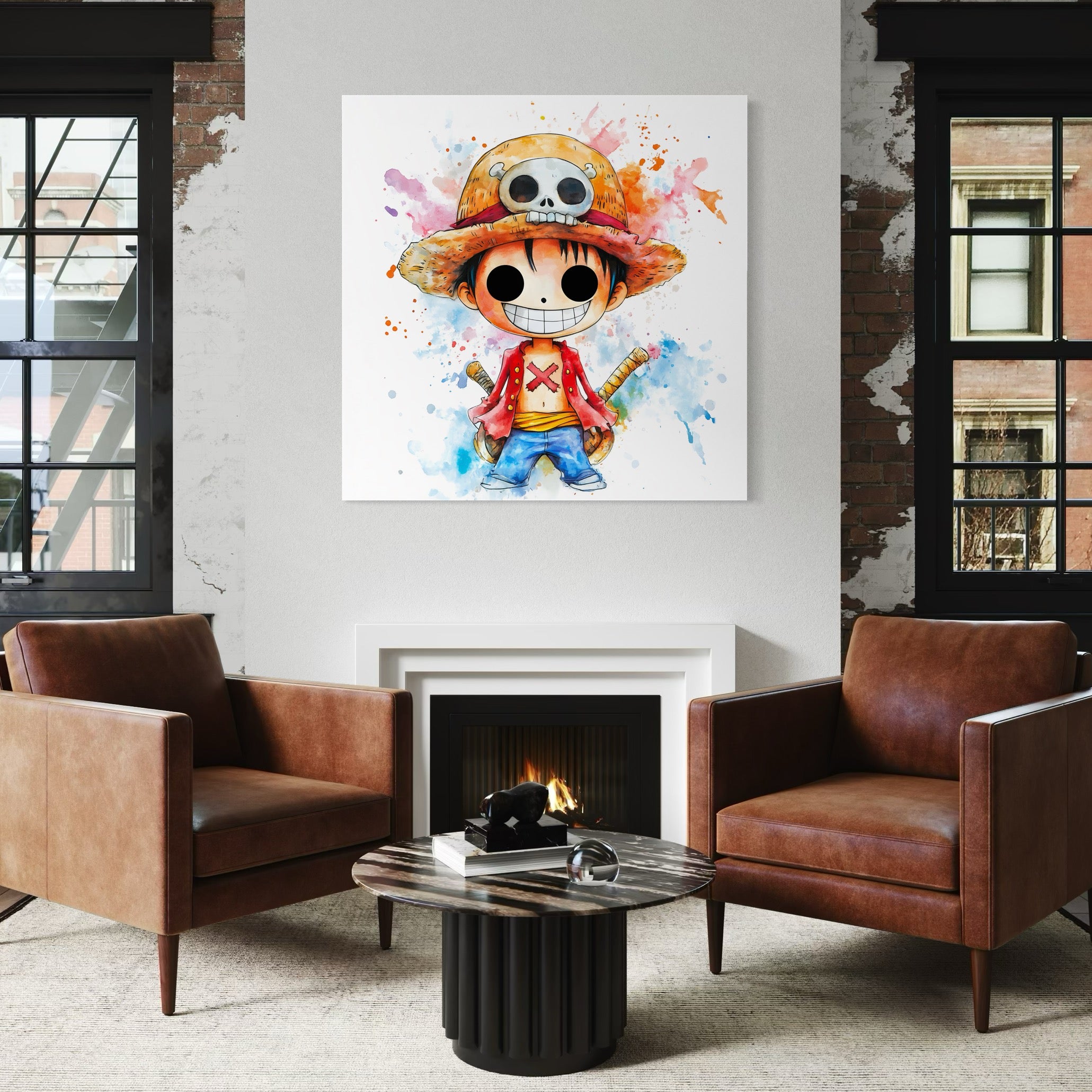 Tableau One Piece Luffy Chibi - Décoration Murale Moderne - Fabulartz.fr 