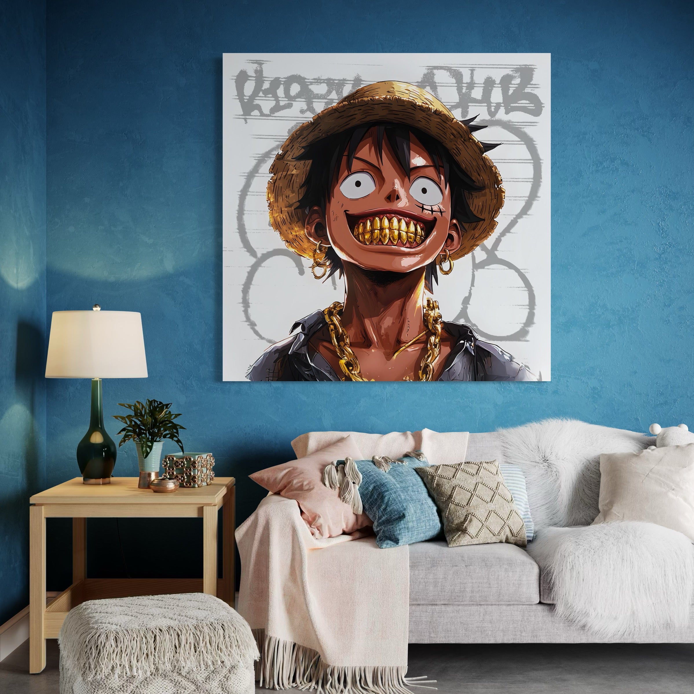 Tableau One Piece Luffy Bling - Cadre Mural Moderne - Fabulartz.fr 