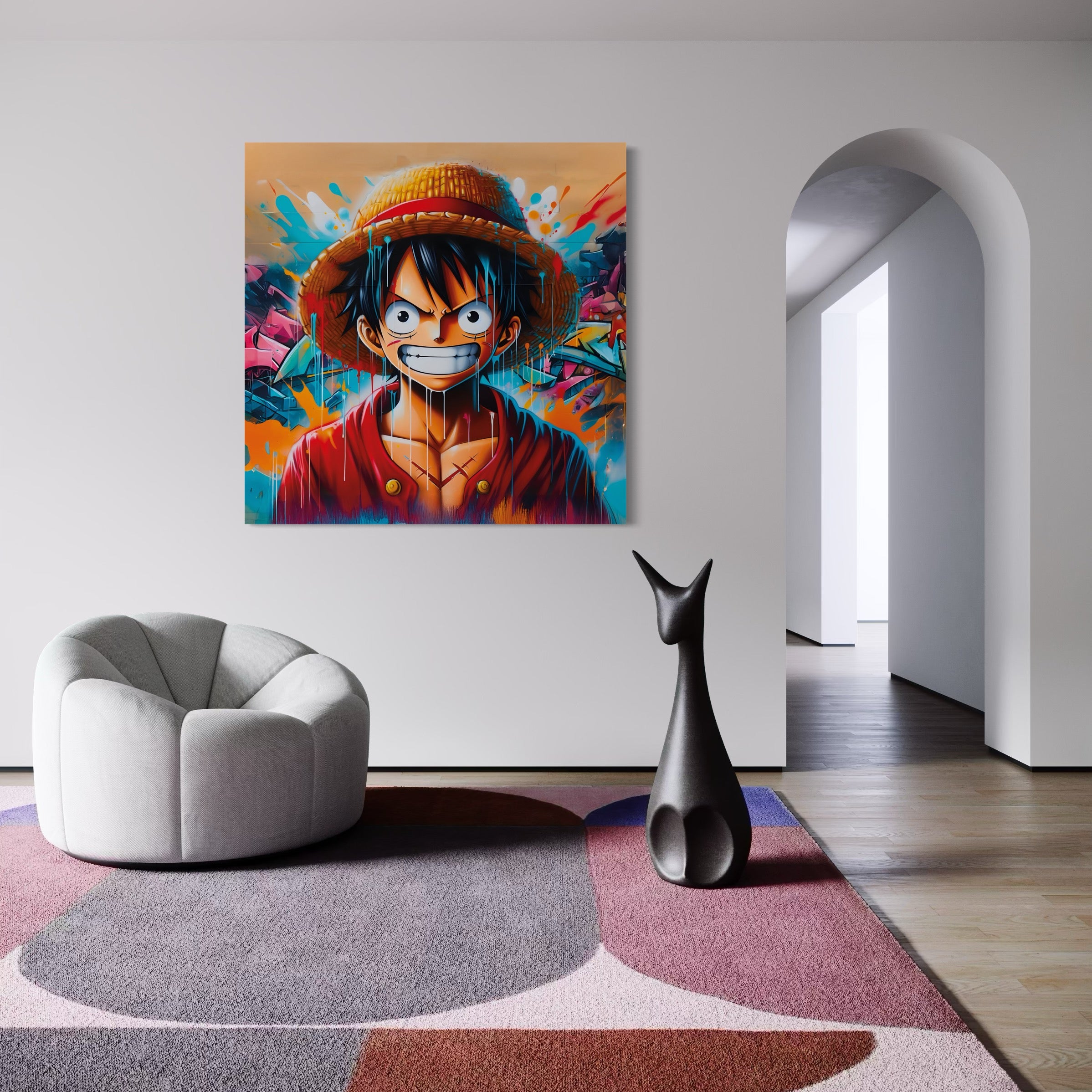 Tableau One Piece Luffy Expressif - Cadre Mural Déco - Fabulartz.fr 