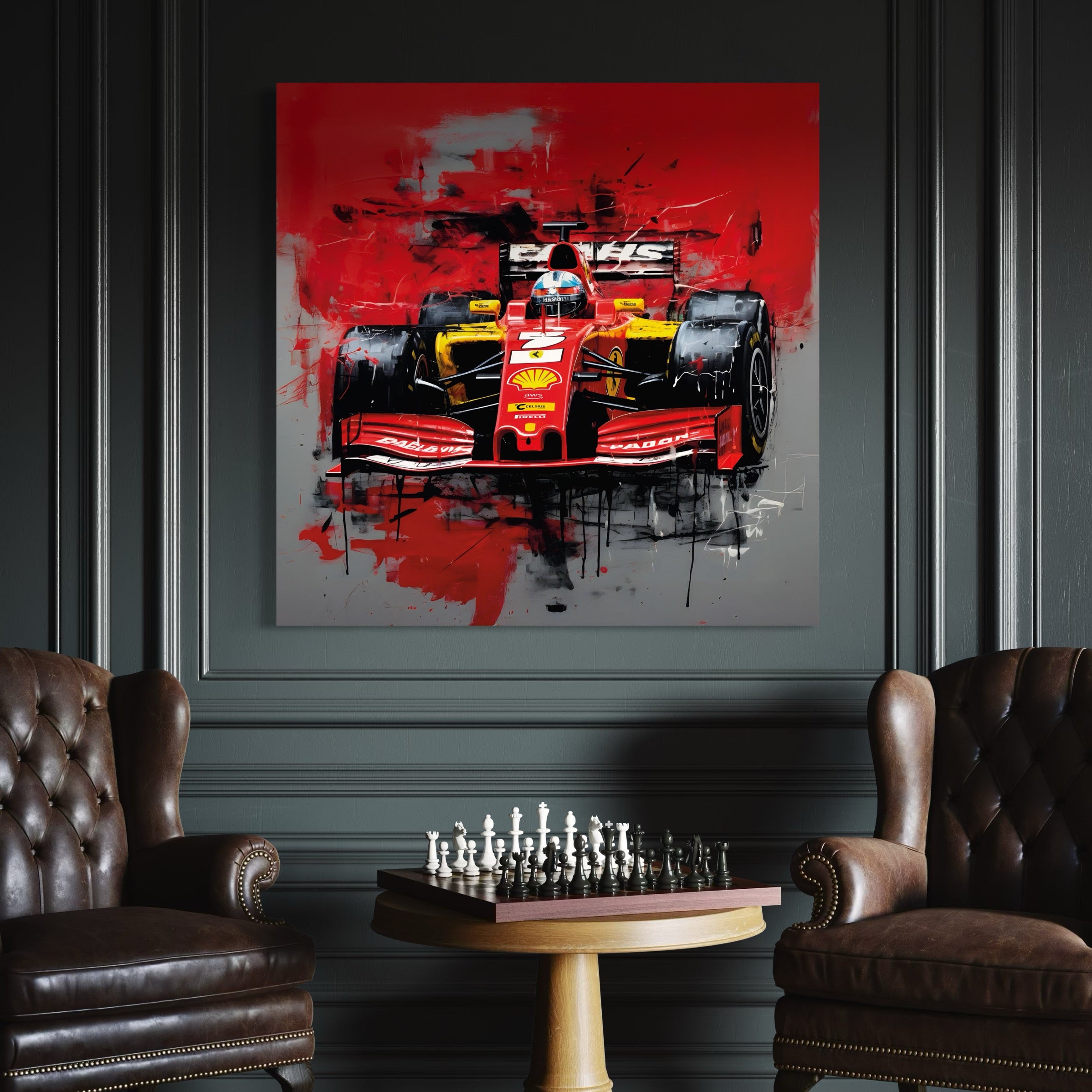 Tableau Formule 1 Ferrari Rouge - Cadre Mural Design - Fabulartz.fr 