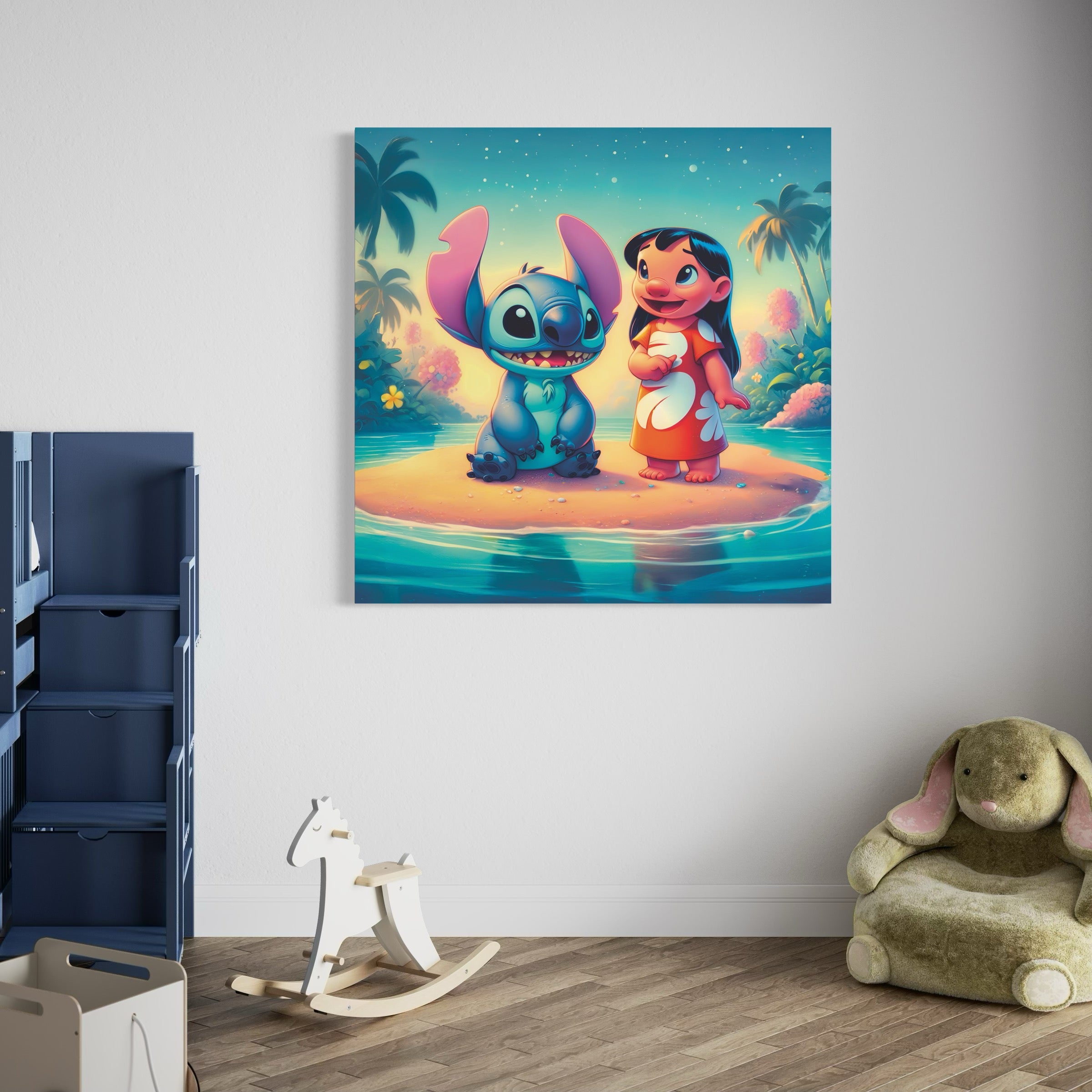 Tableau Stitch Lilo Île - Déco Murale Moderne - Fabulartz.fr 