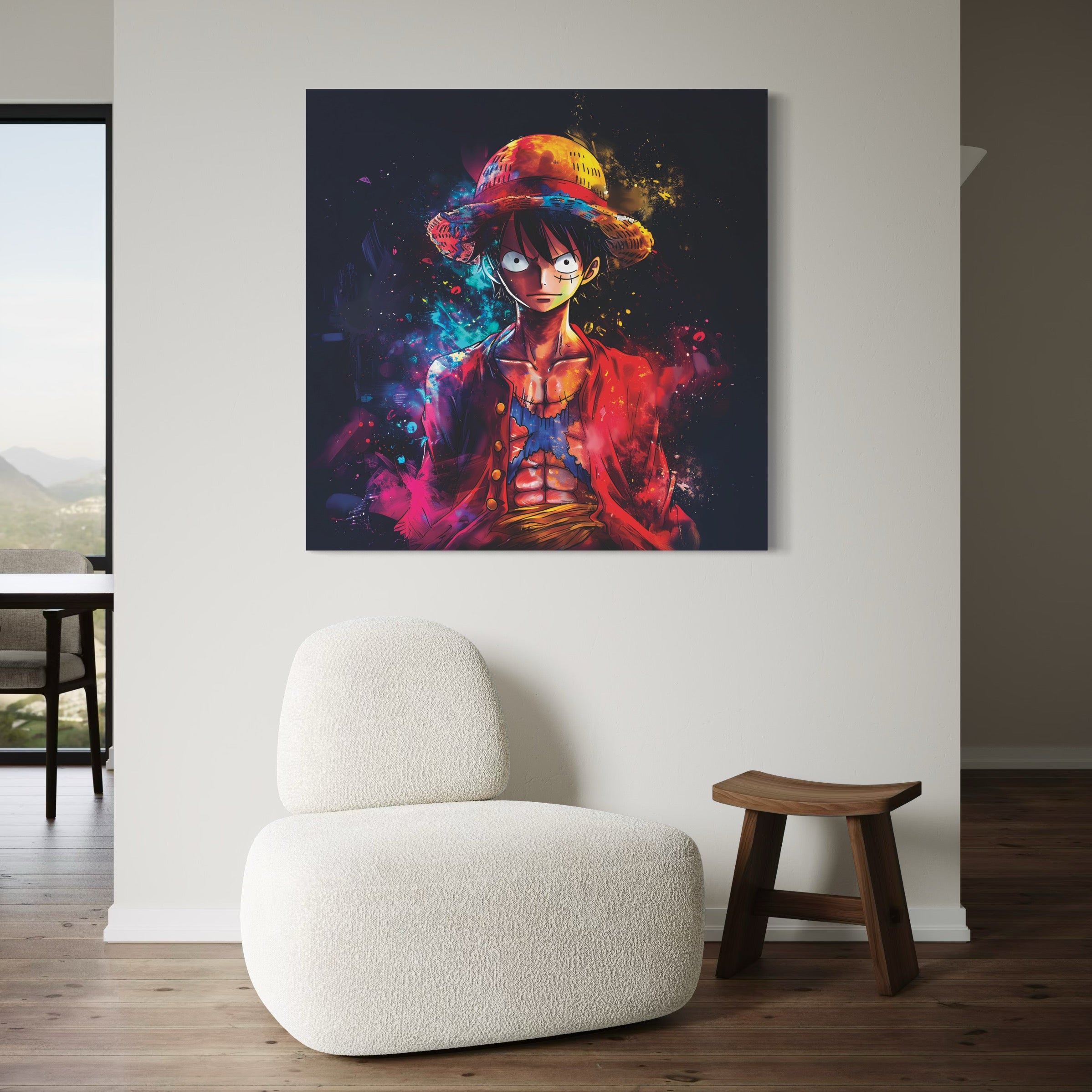 Tableau One Piece Luffy Éclats Lumière - Cadre Mural - Fabulartz.fr 