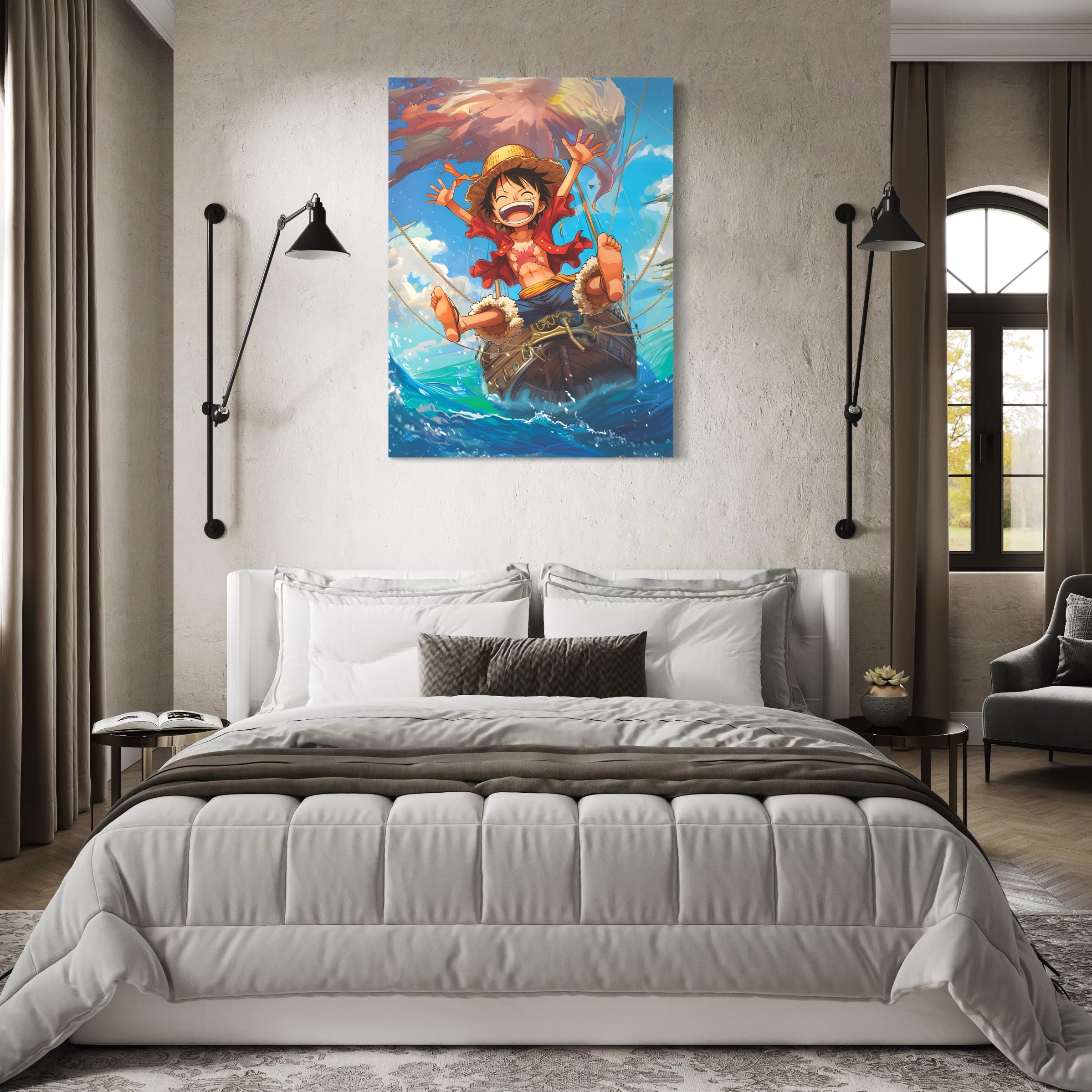 Tableau One Piece Luffy Naviguant Joie - Décoration Murale - Fabulartz.fr 