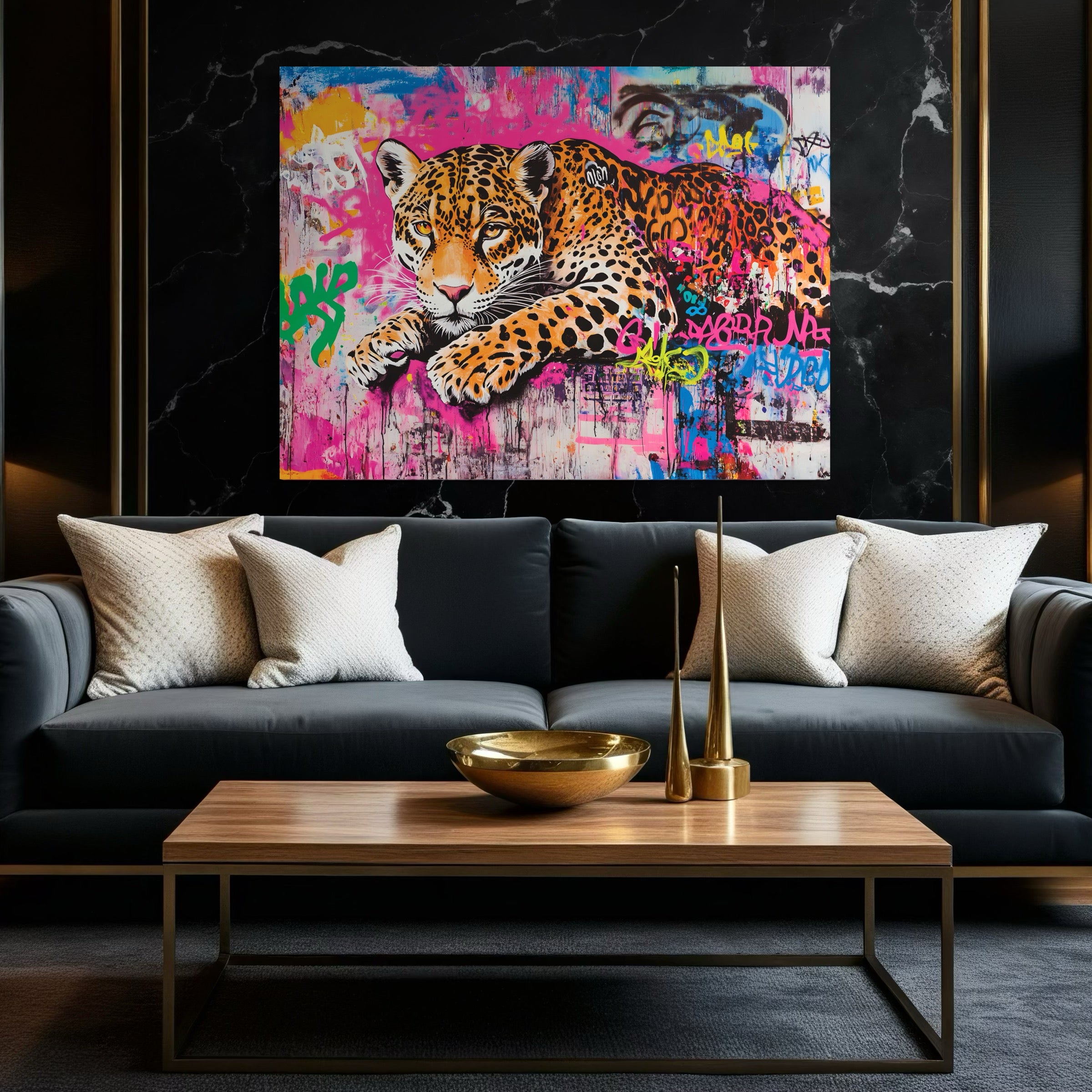 Leopardo a riposo - Decorazioni murali contemporanee