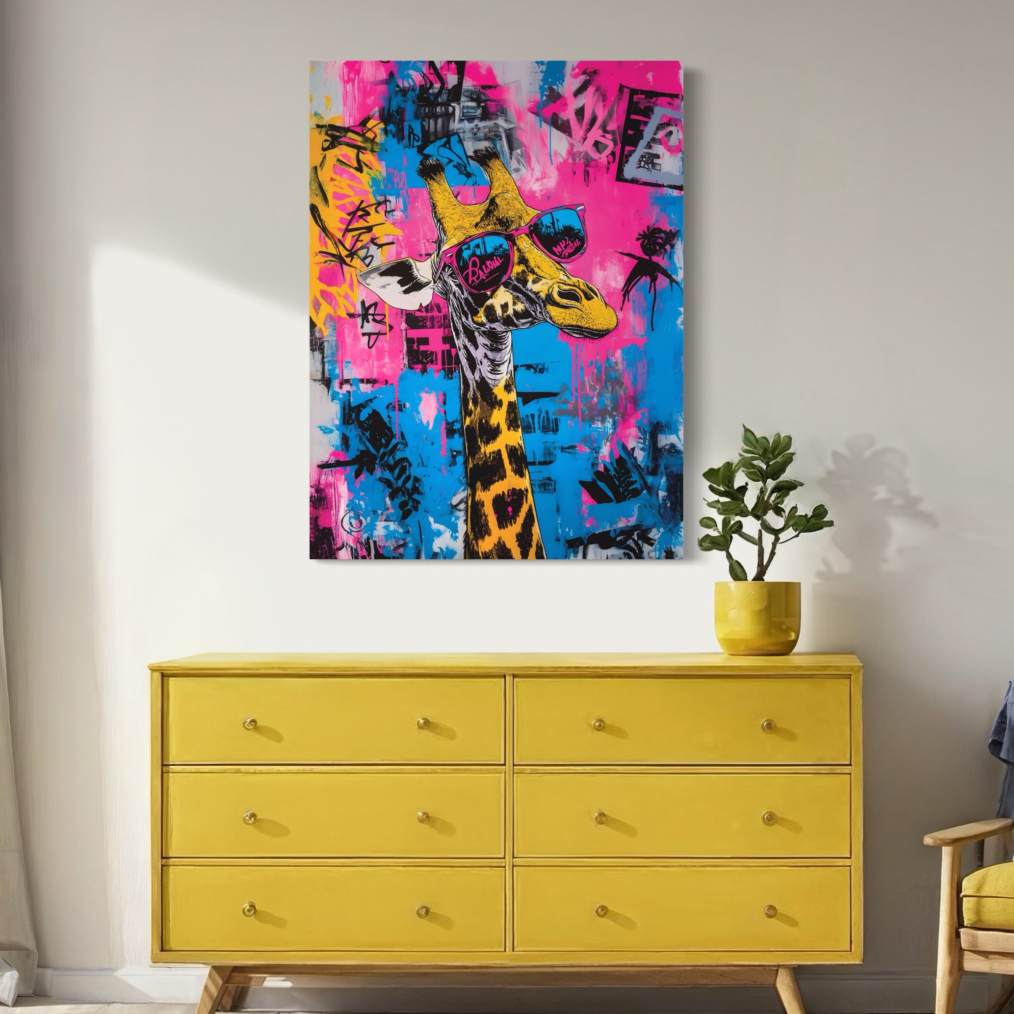 Painting Animals Giraffe Pop Style - Déco Murale Moderne