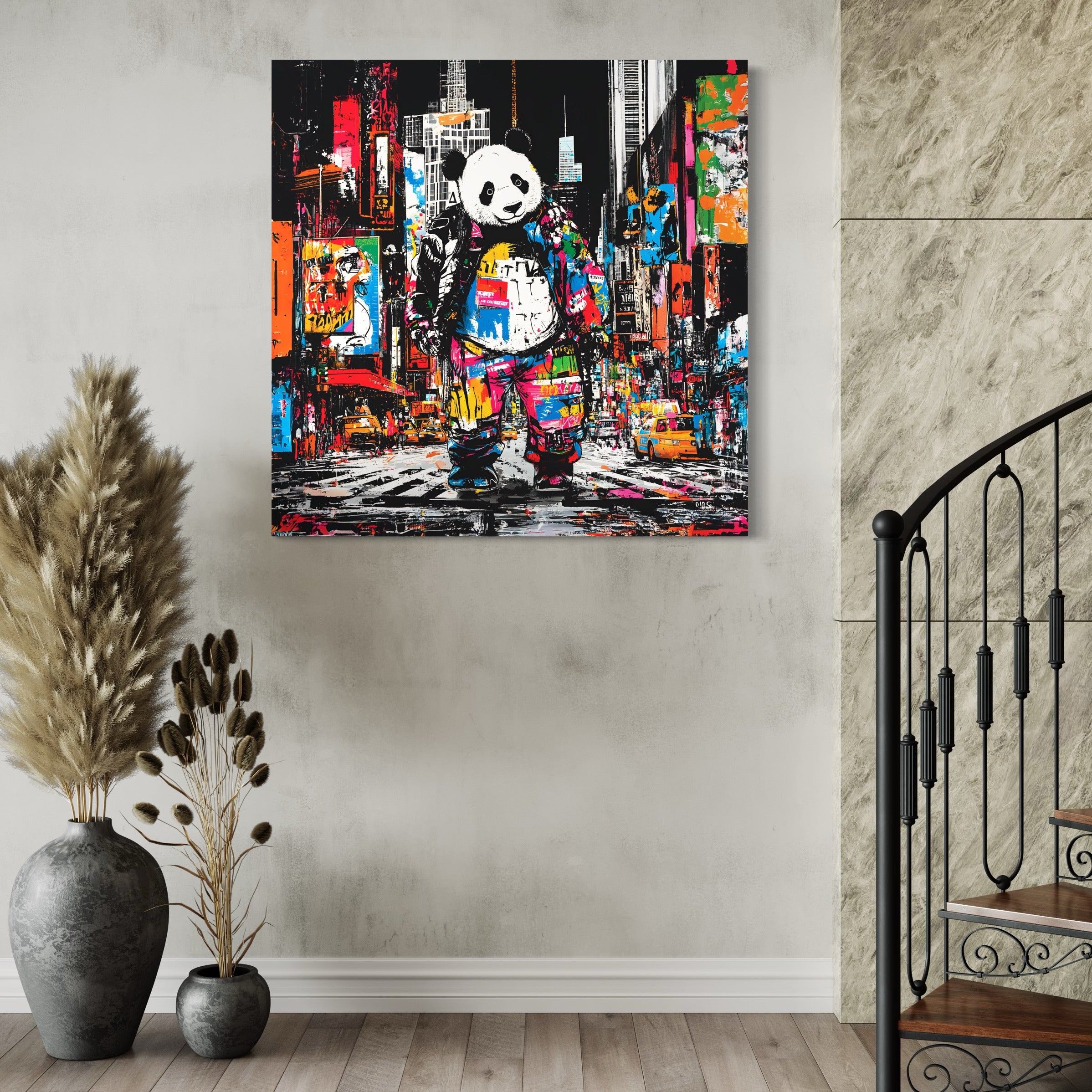 Tableau Animaux Panda Urbain - Décoration Murale Design