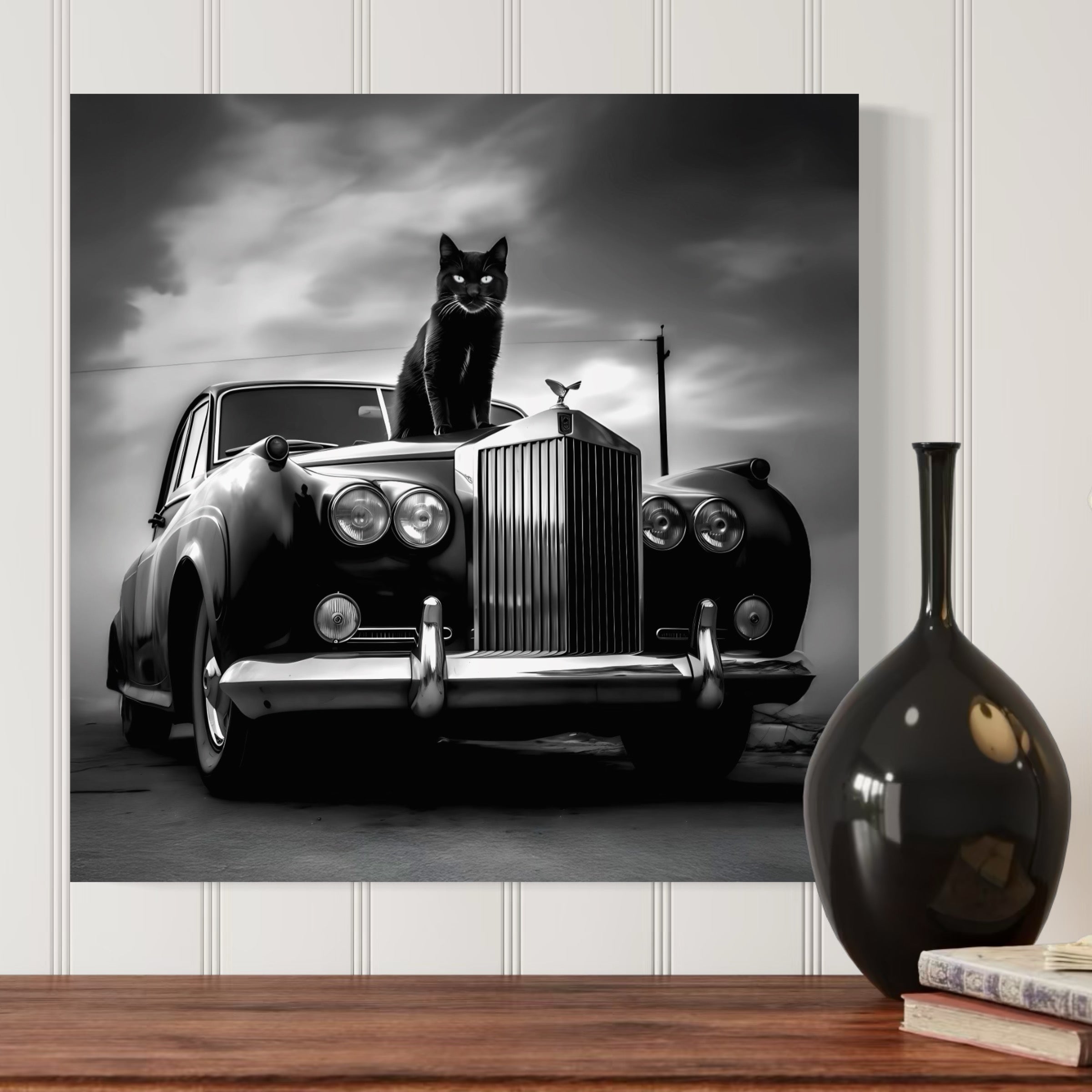 Tableau Noir et Blanc - Le Chat - Deco Moderne