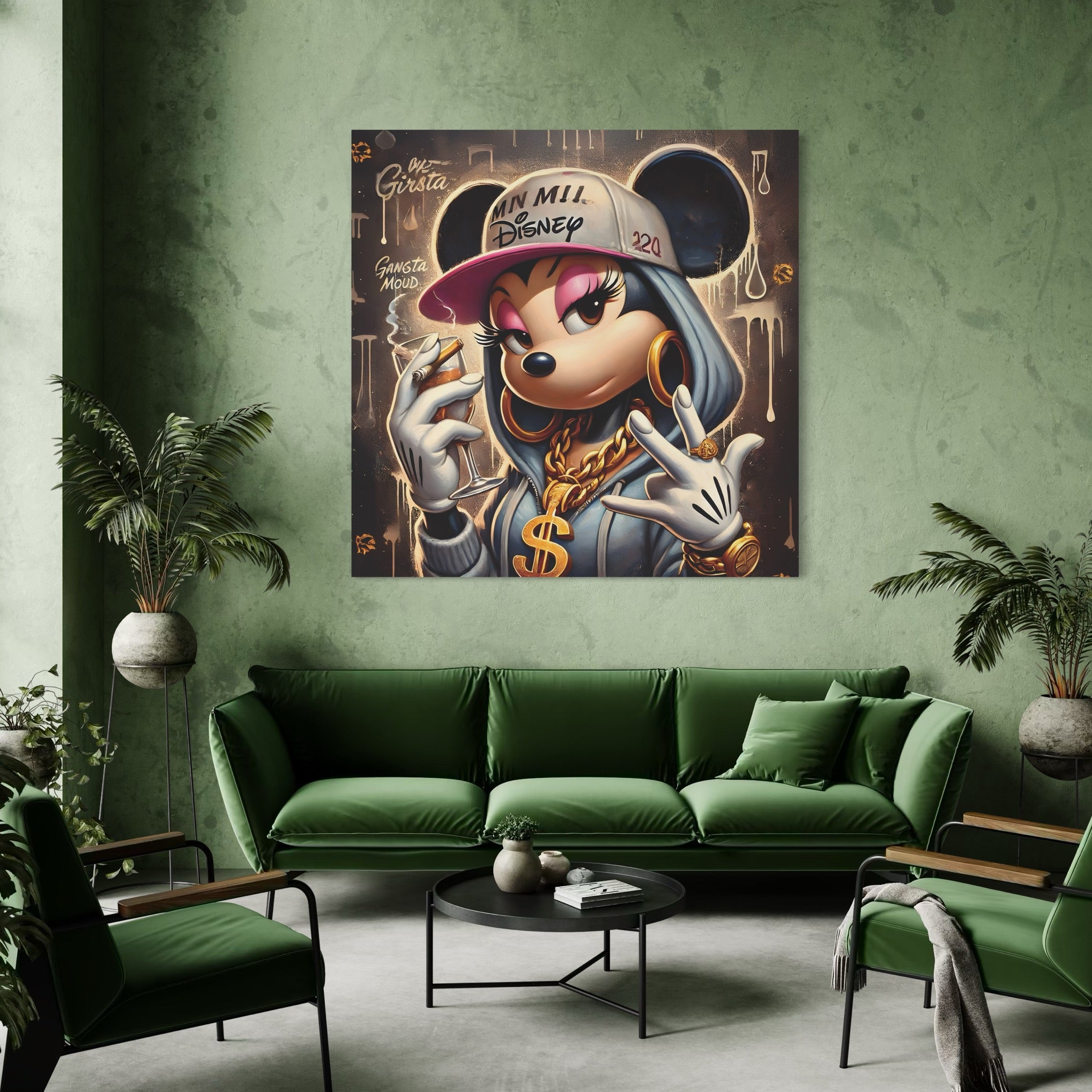 Pittura in stile Minnie Gold - Cadre Déco Murale Design