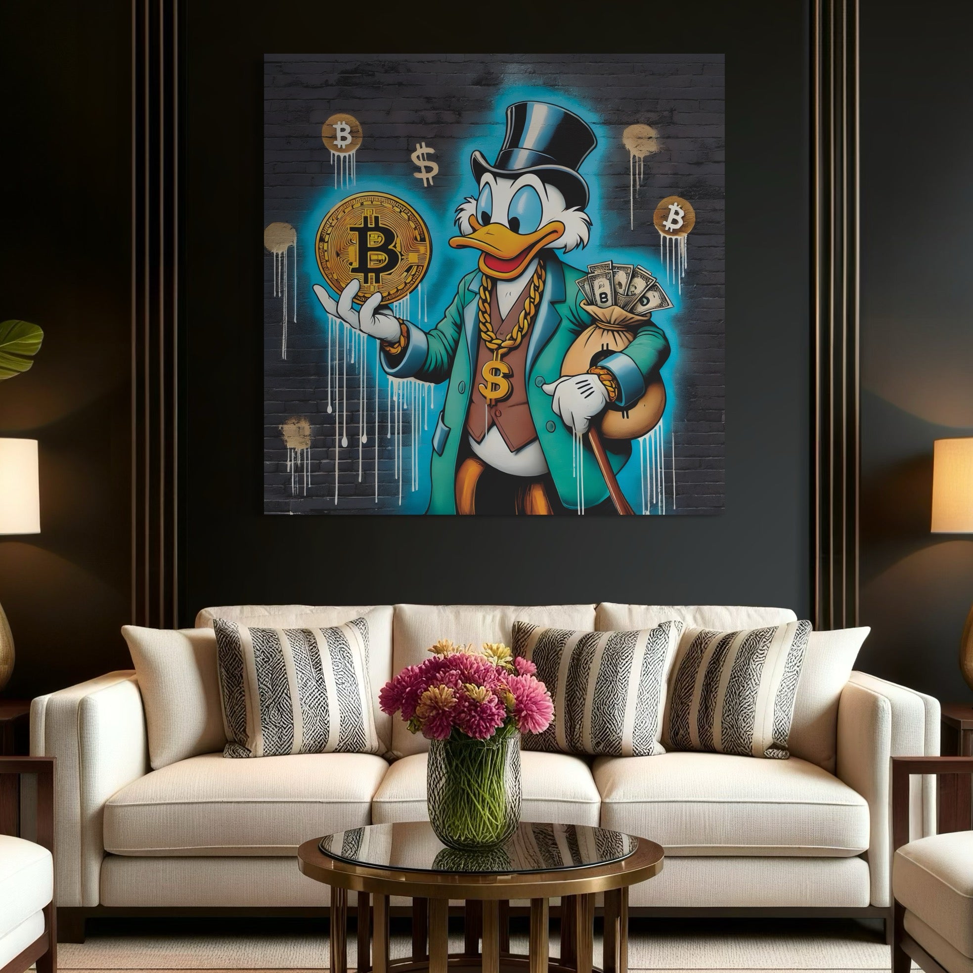 Tableau Donald Duck Bitcoin États-Unis - Déco Murale Design