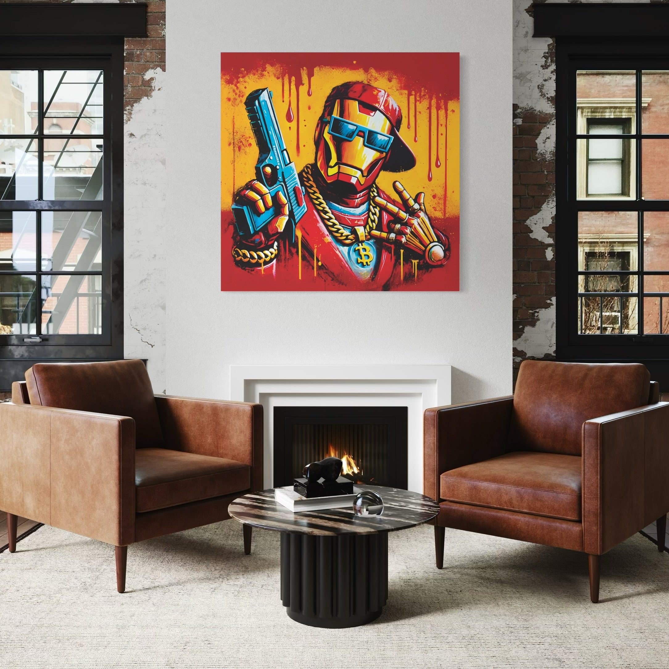 Painting Iron Man Street Style - Cadre Mural Déco Design