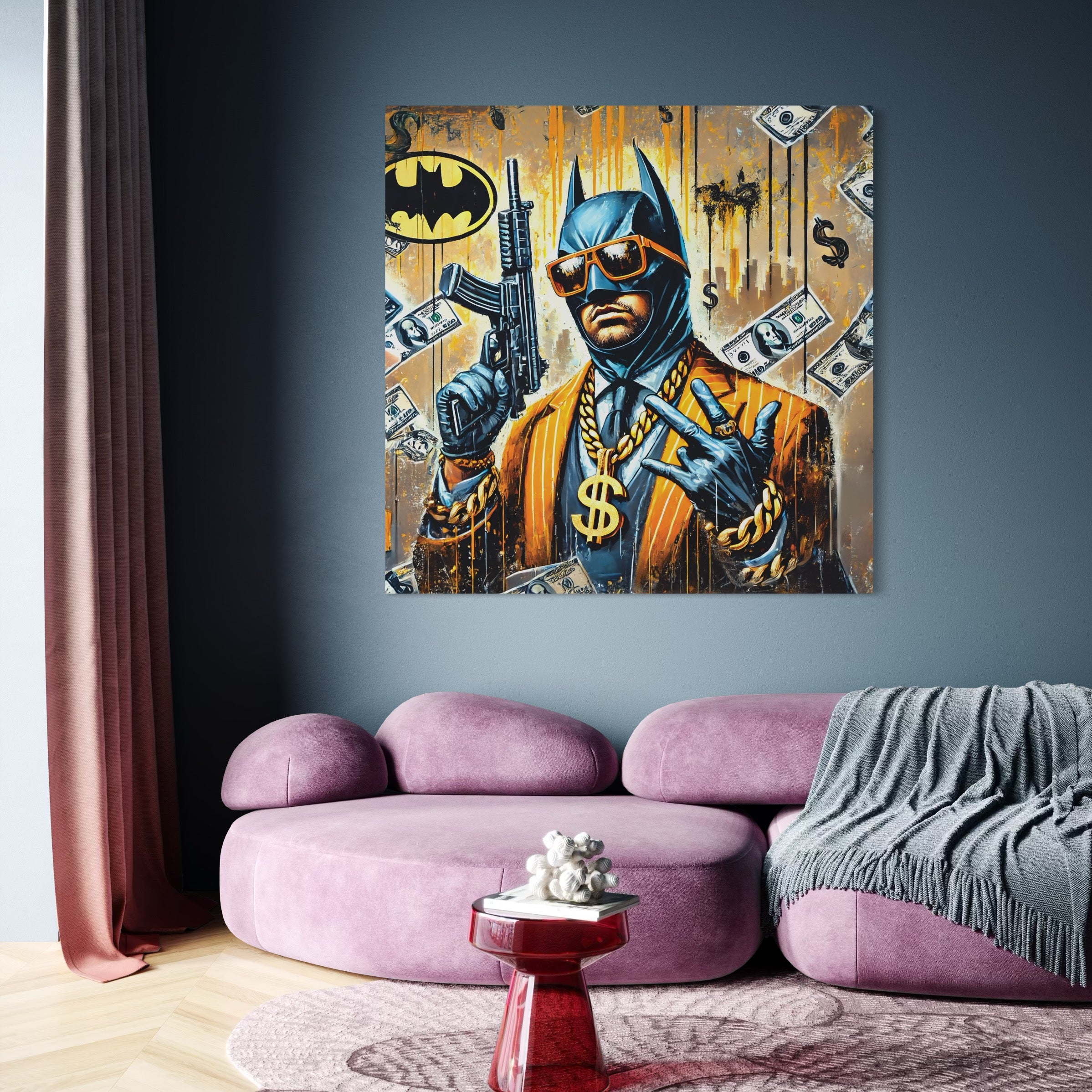 Tableau Batman Luxe Orange - Décoration Murale Design