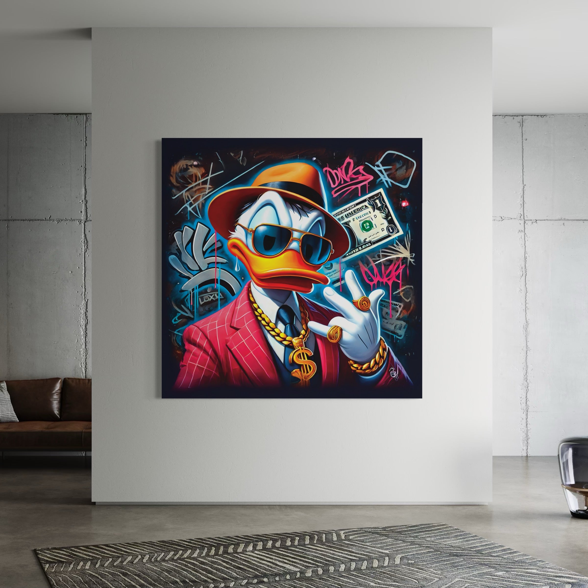 Tableau Donald Duck Gangster États-Unis - Déco Murale Design