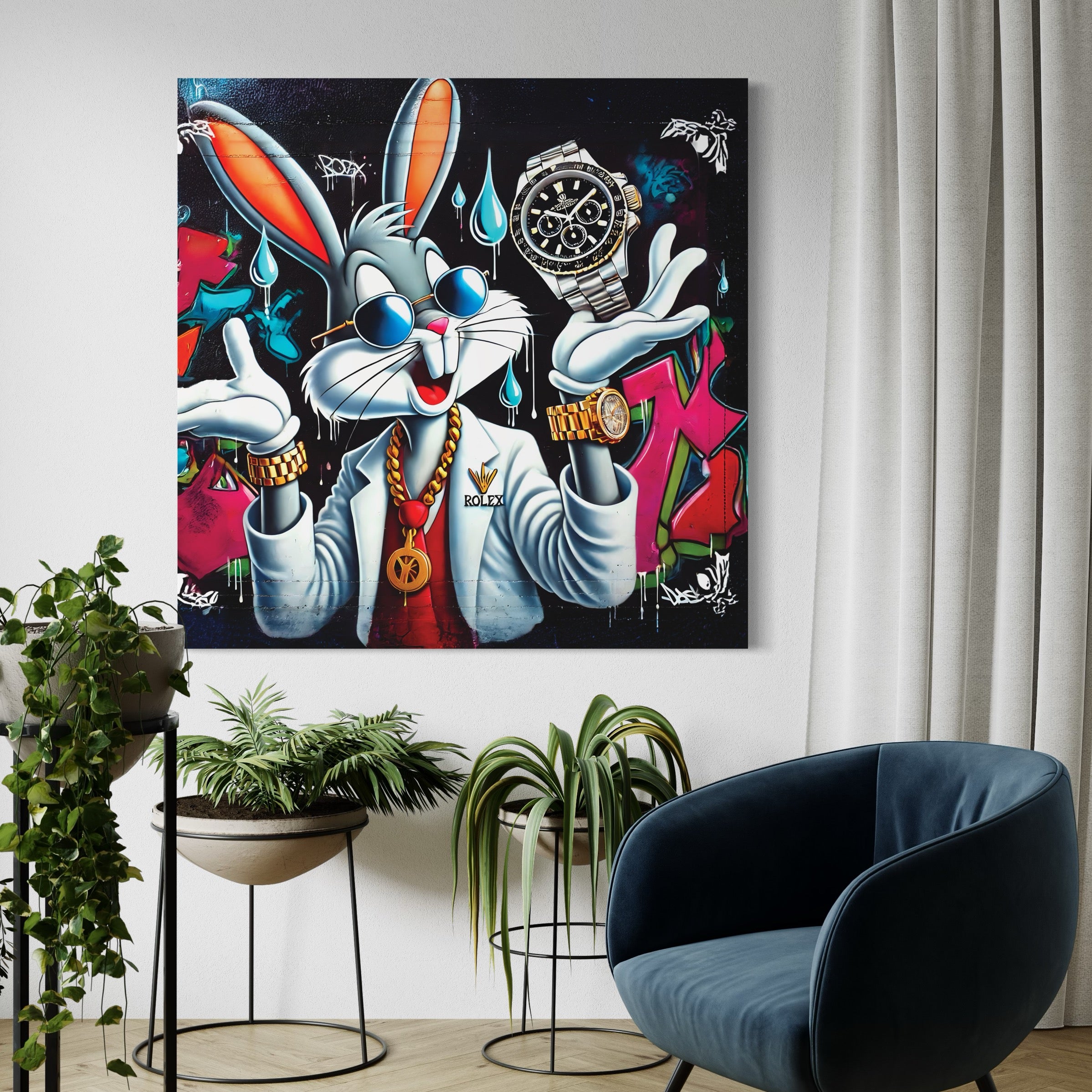 Painting Bugs Bunny Rolex - Modern Design Wall Decoration