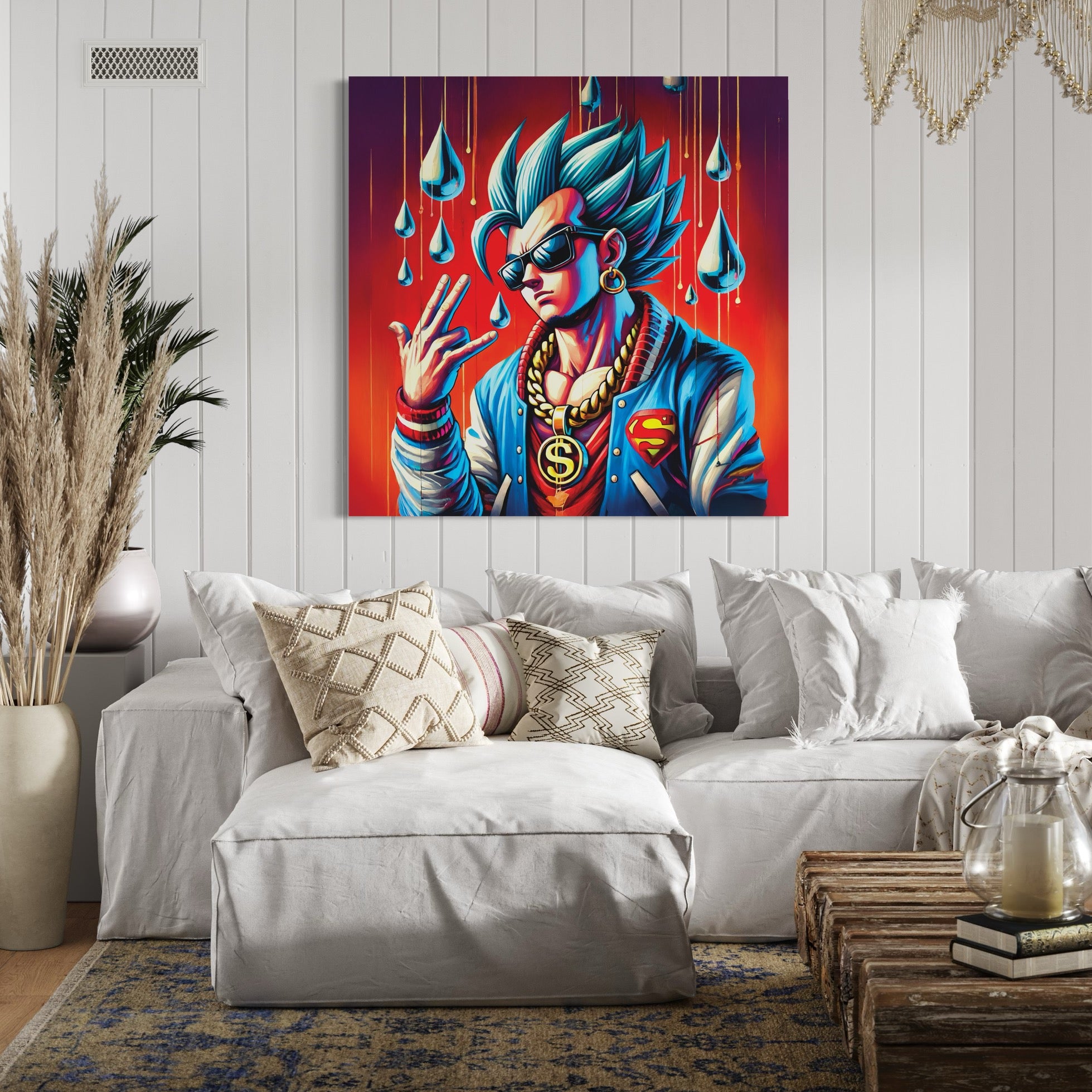 Tableau Dragon Ball Z San Goku Street Style - Cadre Déco Murale