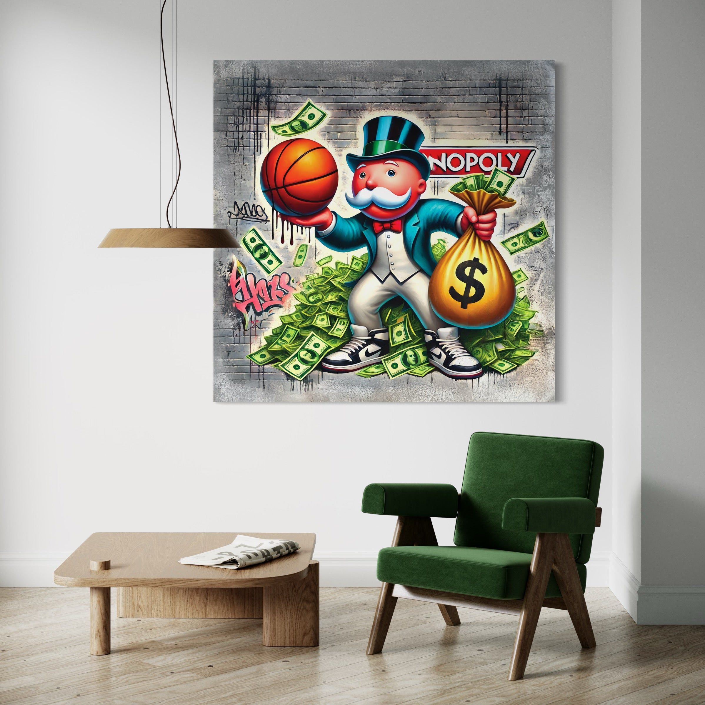 Monopoly Basketball & Cash - Street Art and Wall Decoration