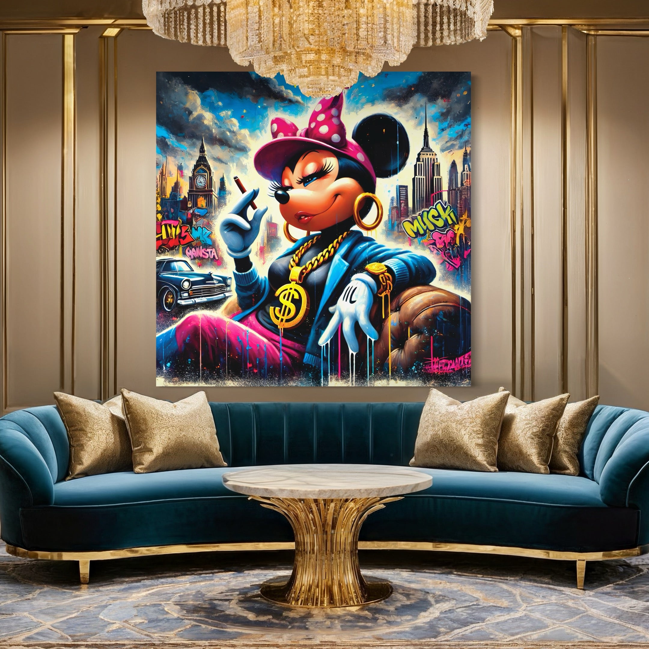 Tableau Minnie Gangsta City - Décoration Murale Design