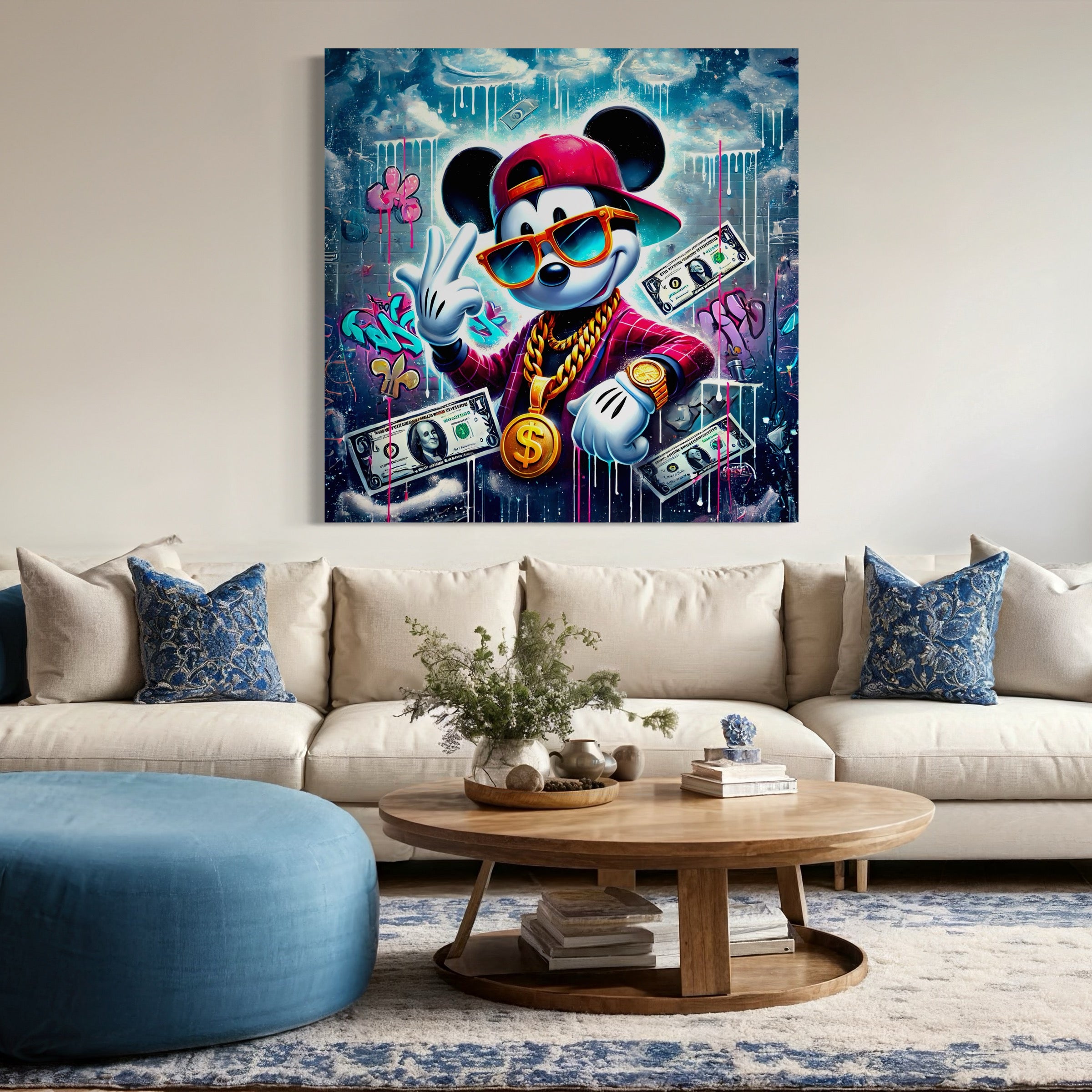 Tableau Mickey Money Vibes - Cadre Déco Murale