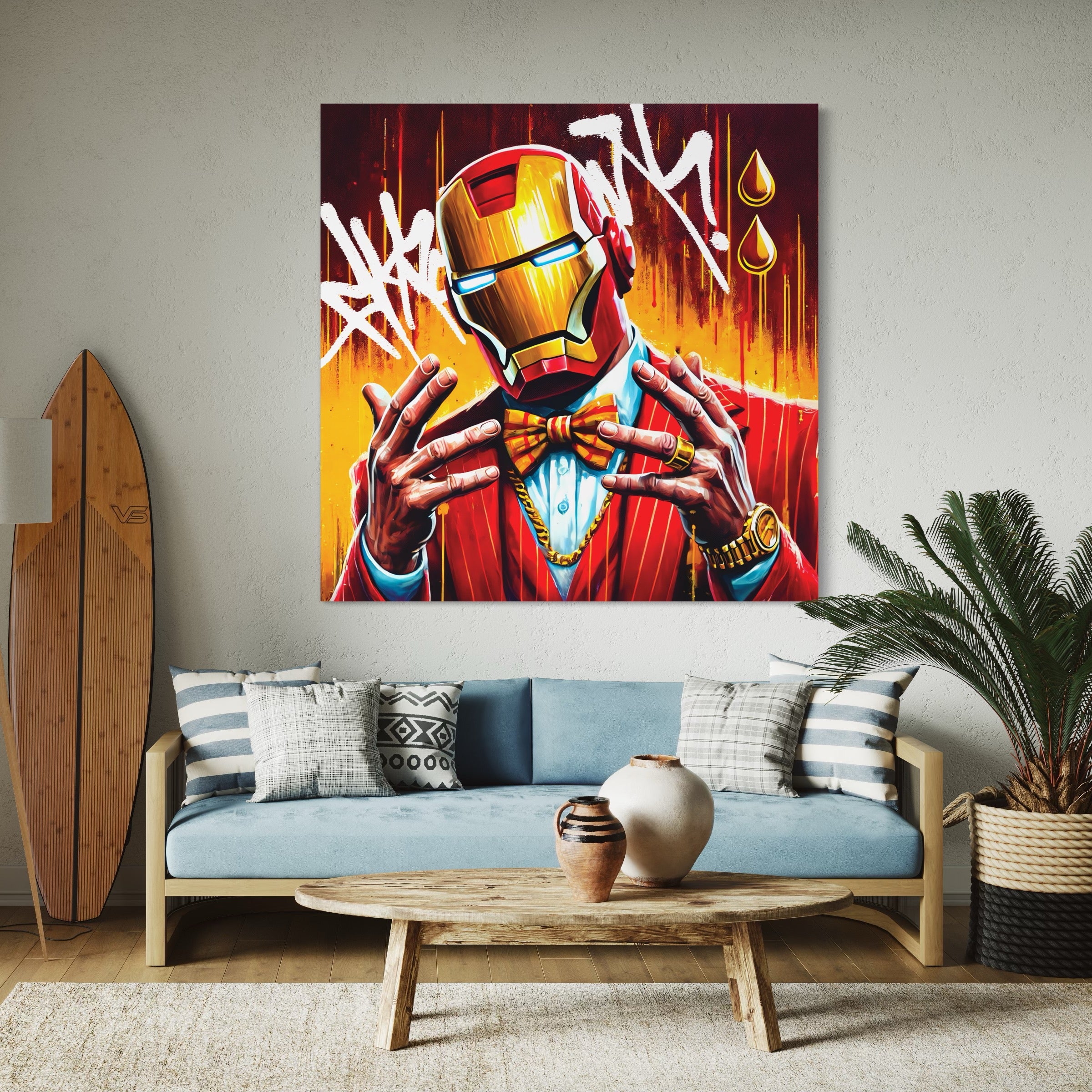 Tableau Iron Man Graffiti Chic - Decorazione murale di design