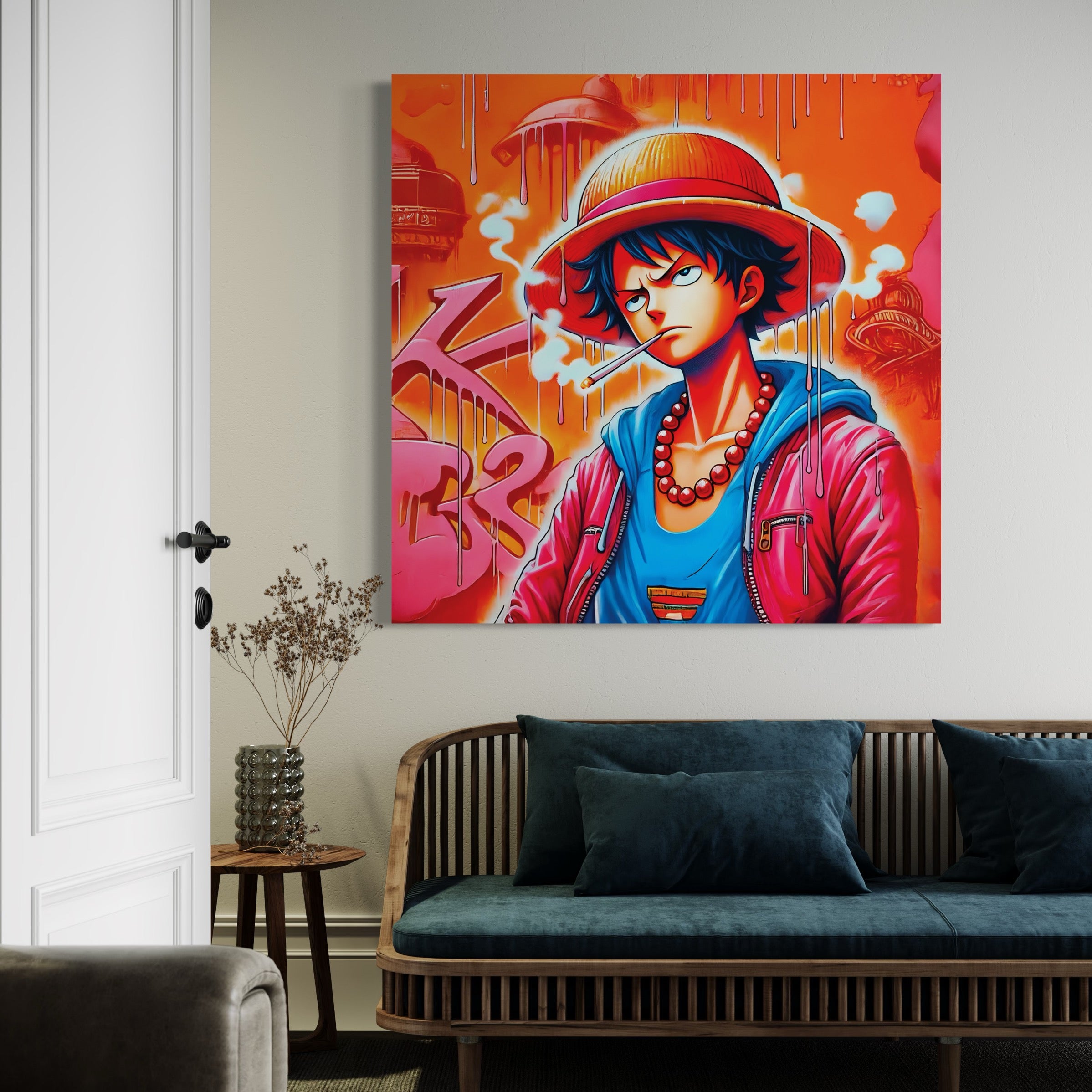 Pittura One Piece Luffy Cigarette - Decorazione murale moderna