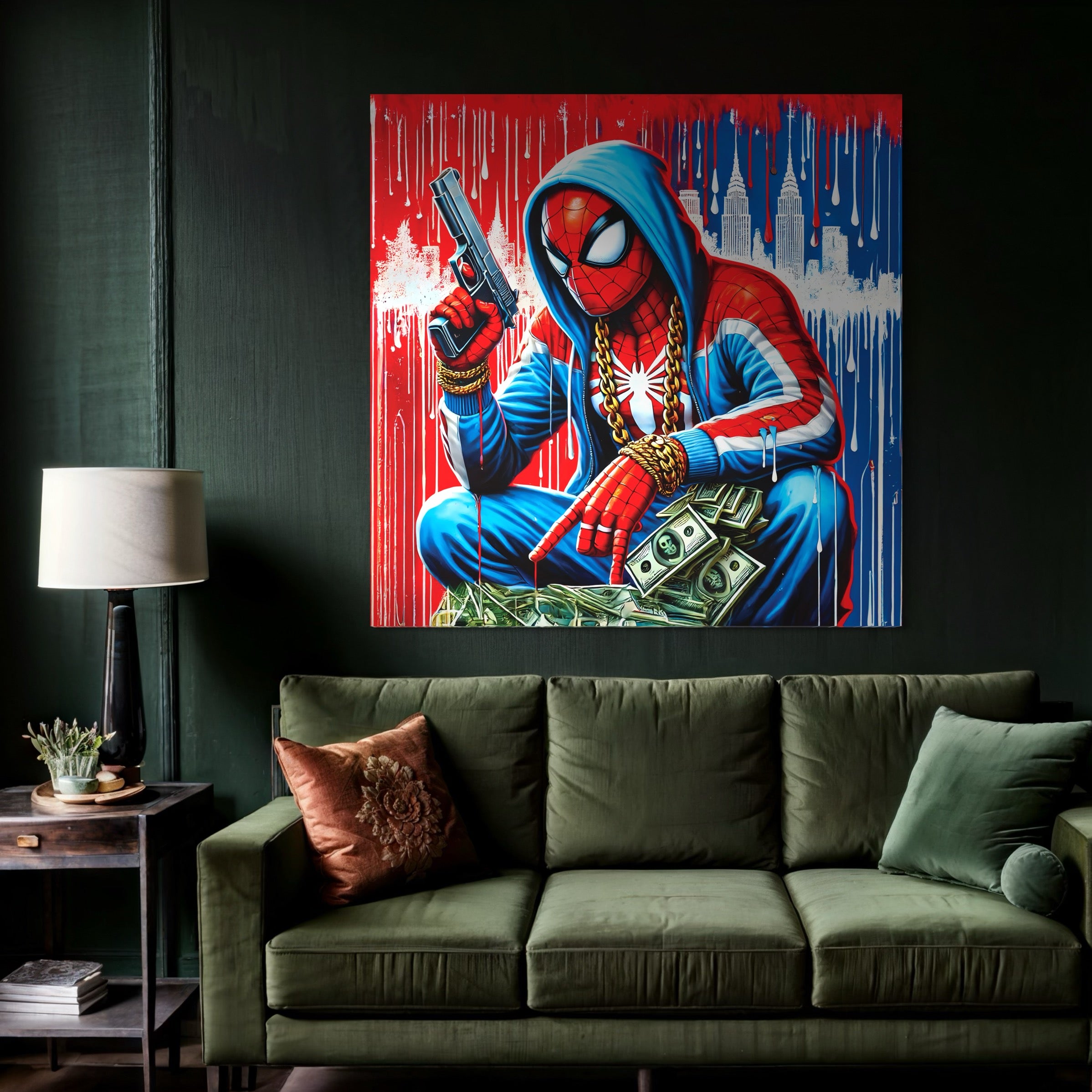 Painting Spiderman Gangsta - Cadre Déco Murale Moderne