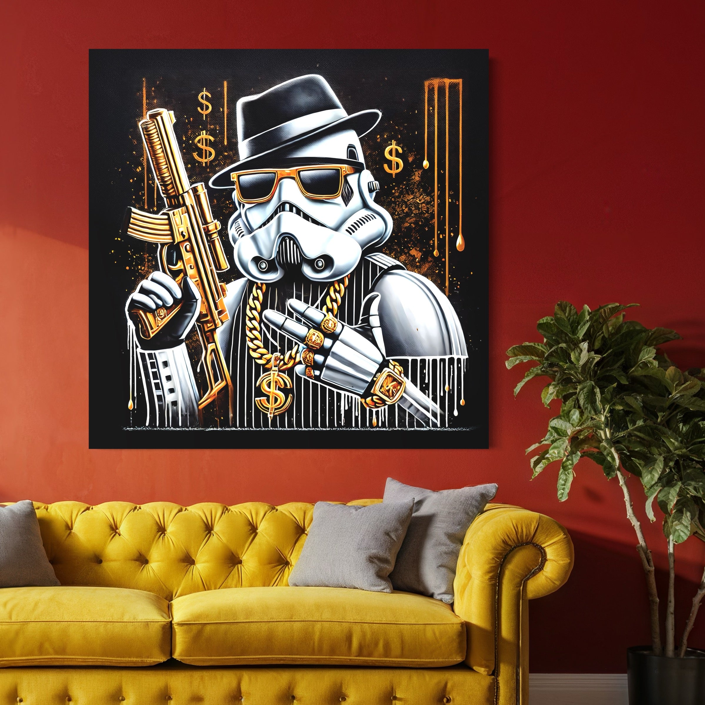 Painting Stars Wars Stormtrooper Gangsta - Cadre Déco Murale Design