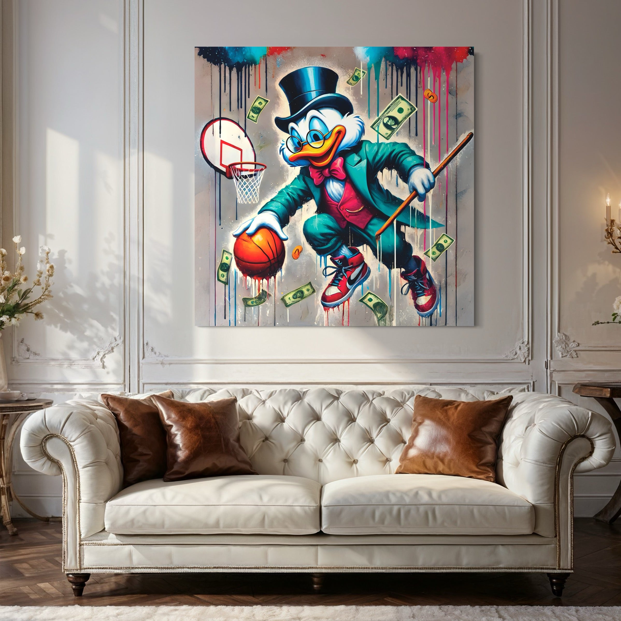 Tableau Picsou Basketball – Décoration Murale Design Moderne