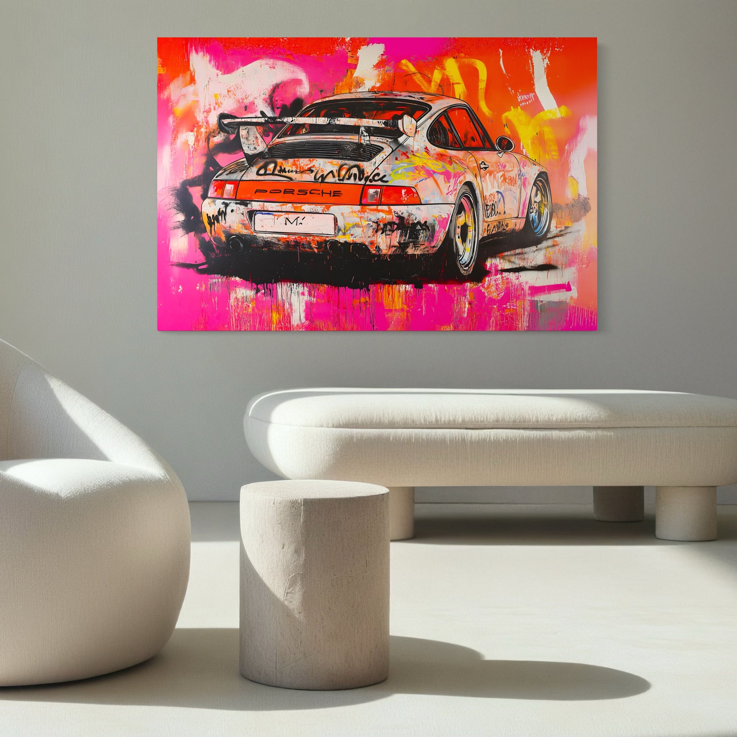 Pittura Porsche 911 Graffiti - Decorazione murale moderna