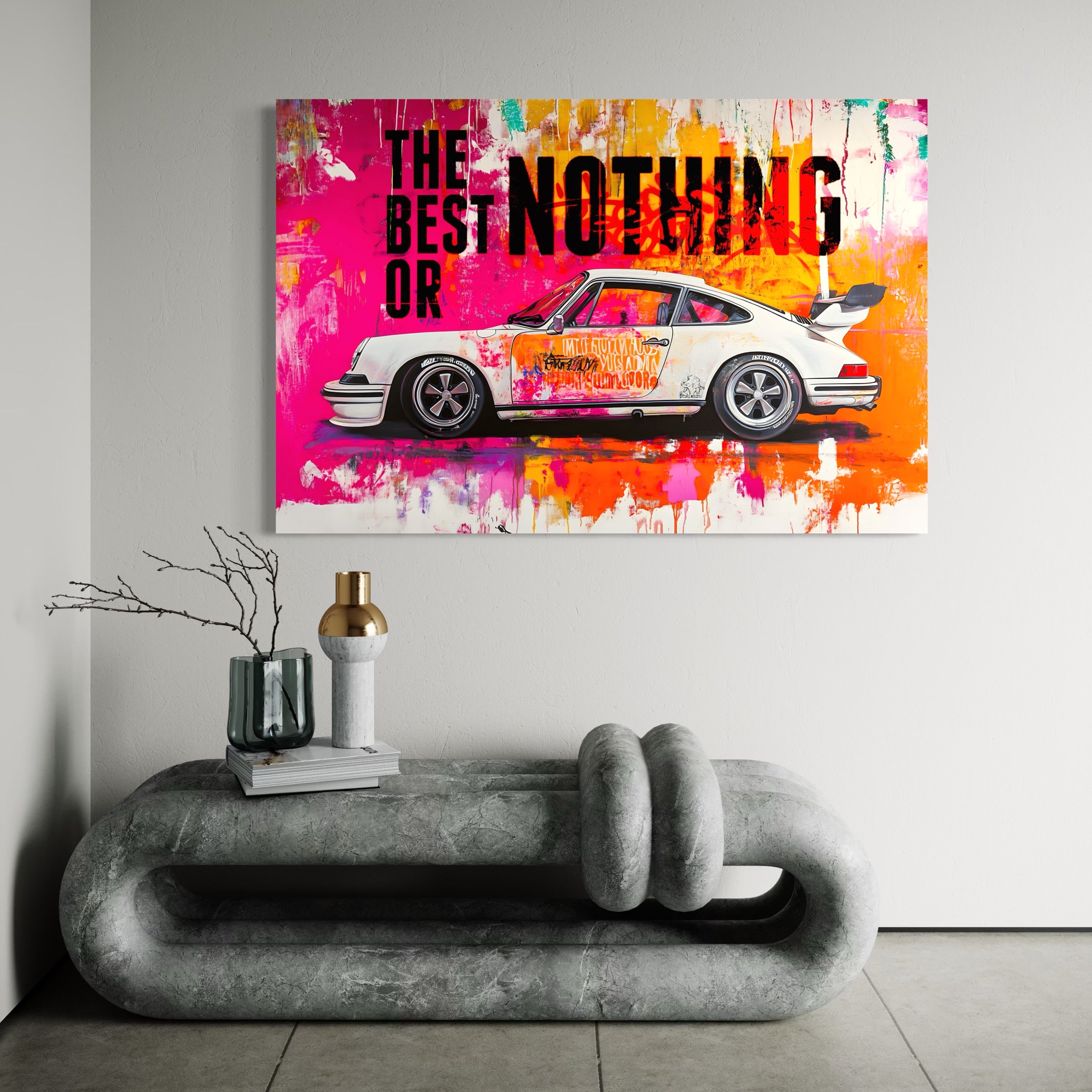 Picture Porsche 911 Graffiti - Frame Modern Wall Decor