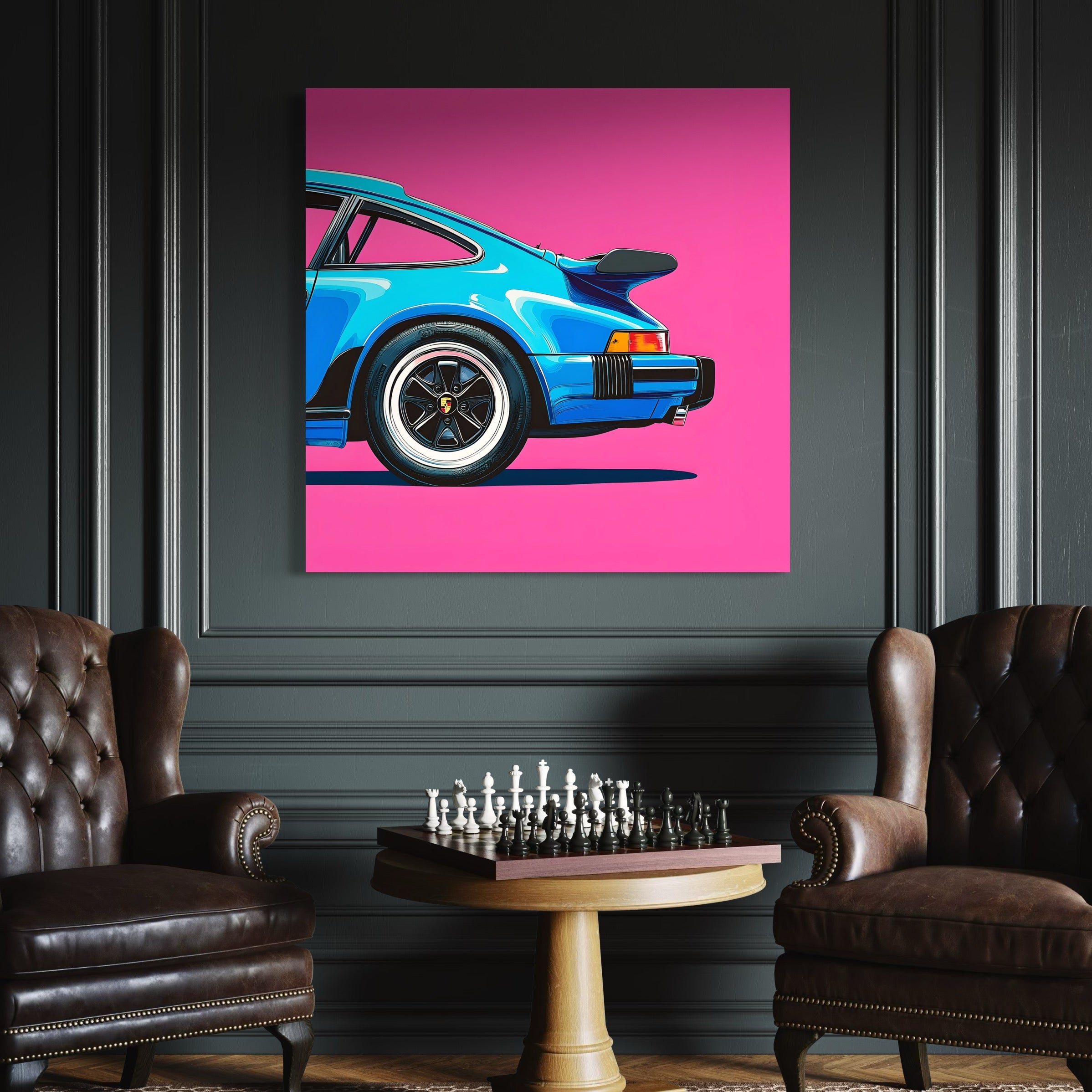 Tableau Porsche 911 Pop Minimaliste - Déco Murale Design