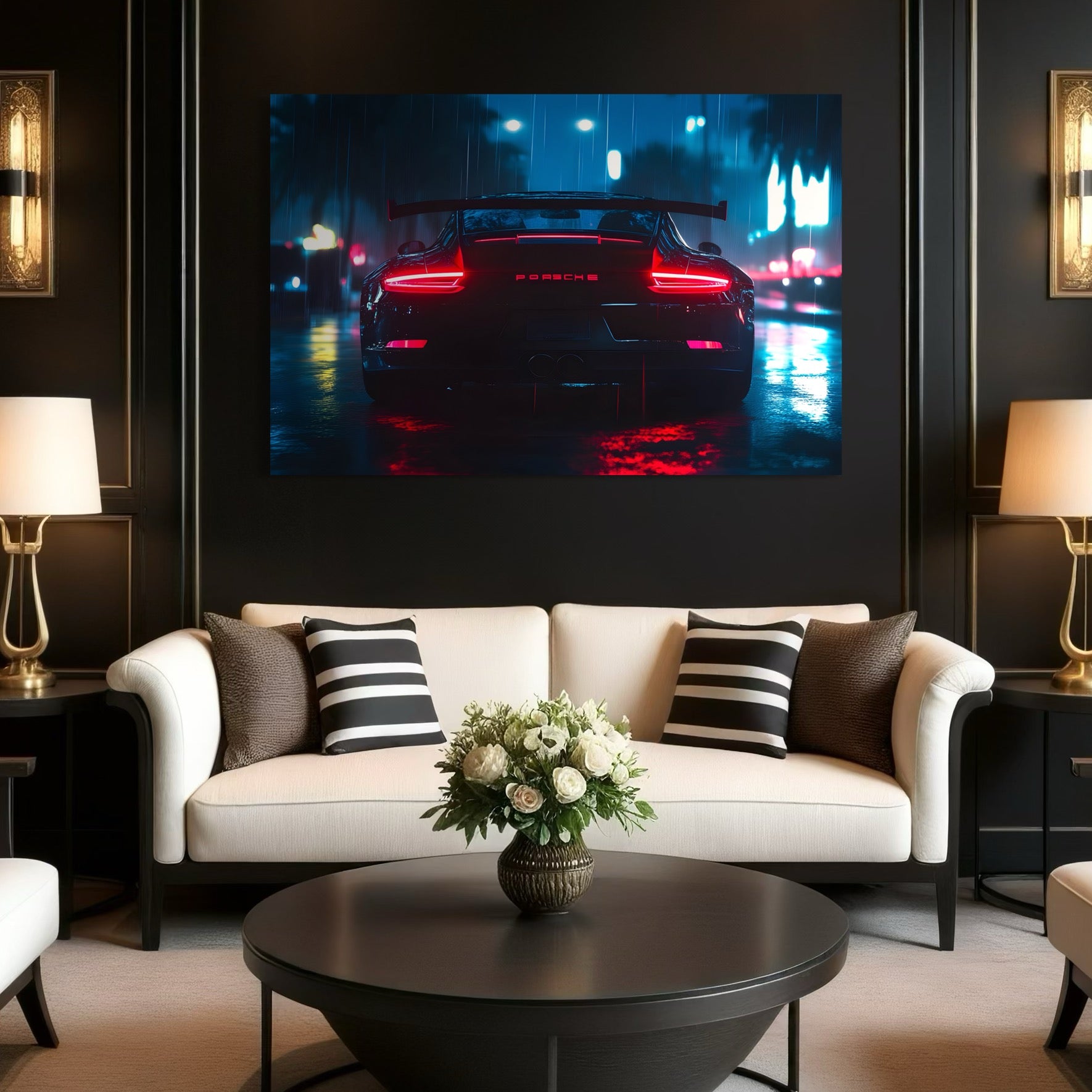 Painting Porsche 911 Nocturne - Modern Wall Decoration