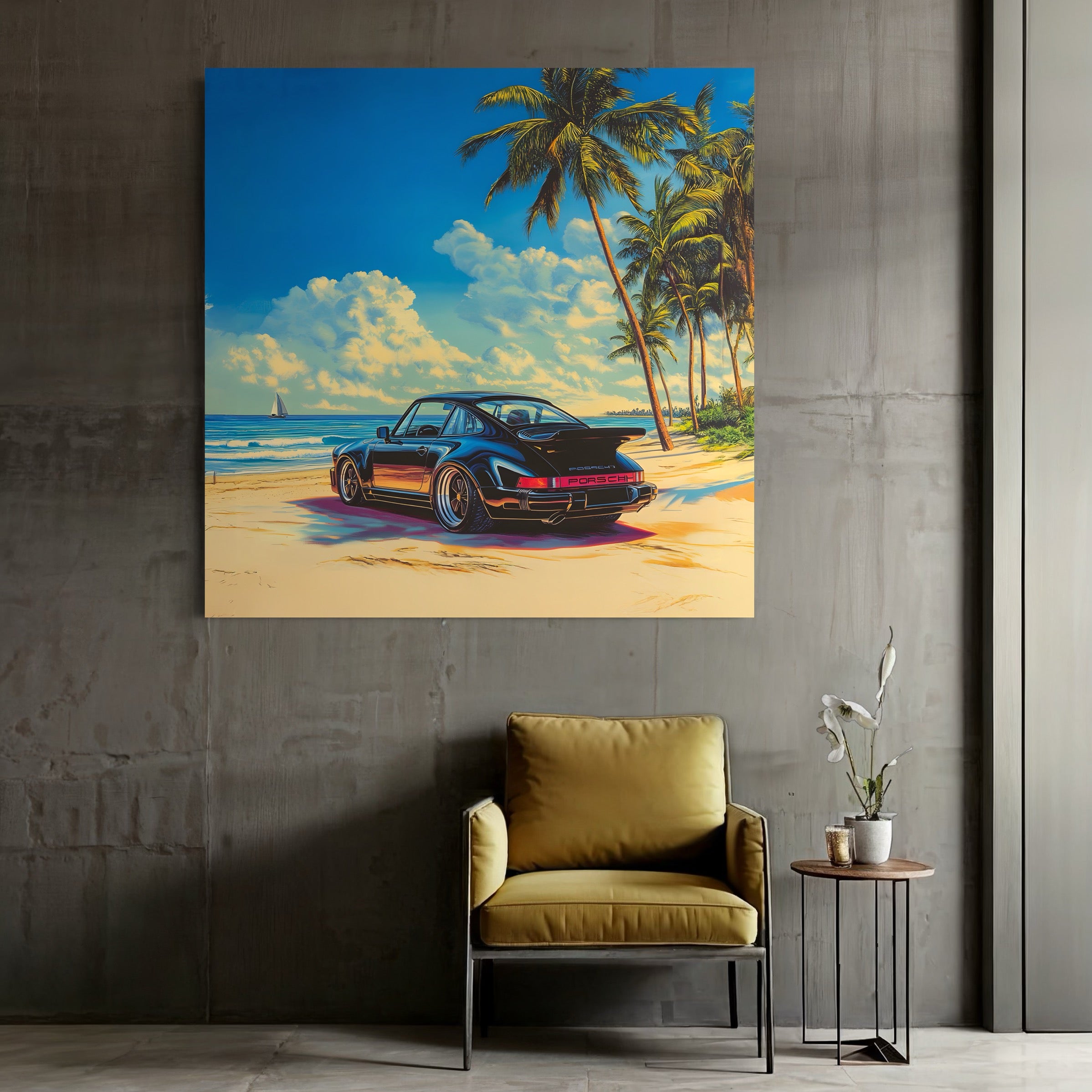 Tableau Porsche 911 Tropical - Déco Murale Moderne