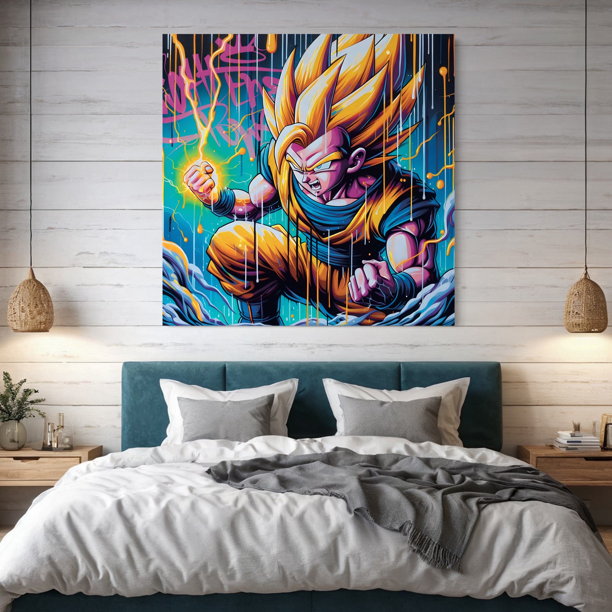 Tableau Dragon Ball Z - Goku Super Saiyan - Décoration Murale Dynamique - Fabulartz.fr 