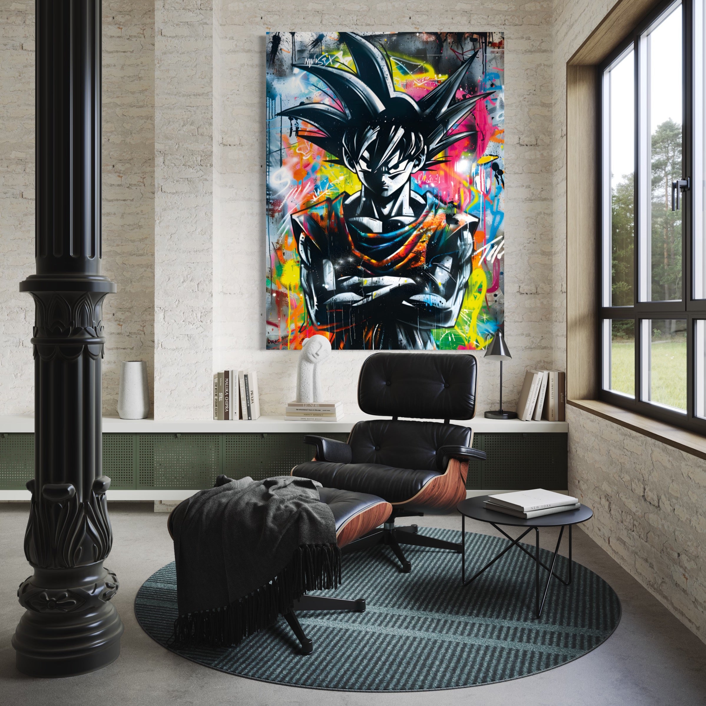 Tableau Dragon Ball Z - Goku en Noir avec Style Urbain - Décoration Murale Élégante - Fabulartz.fr 