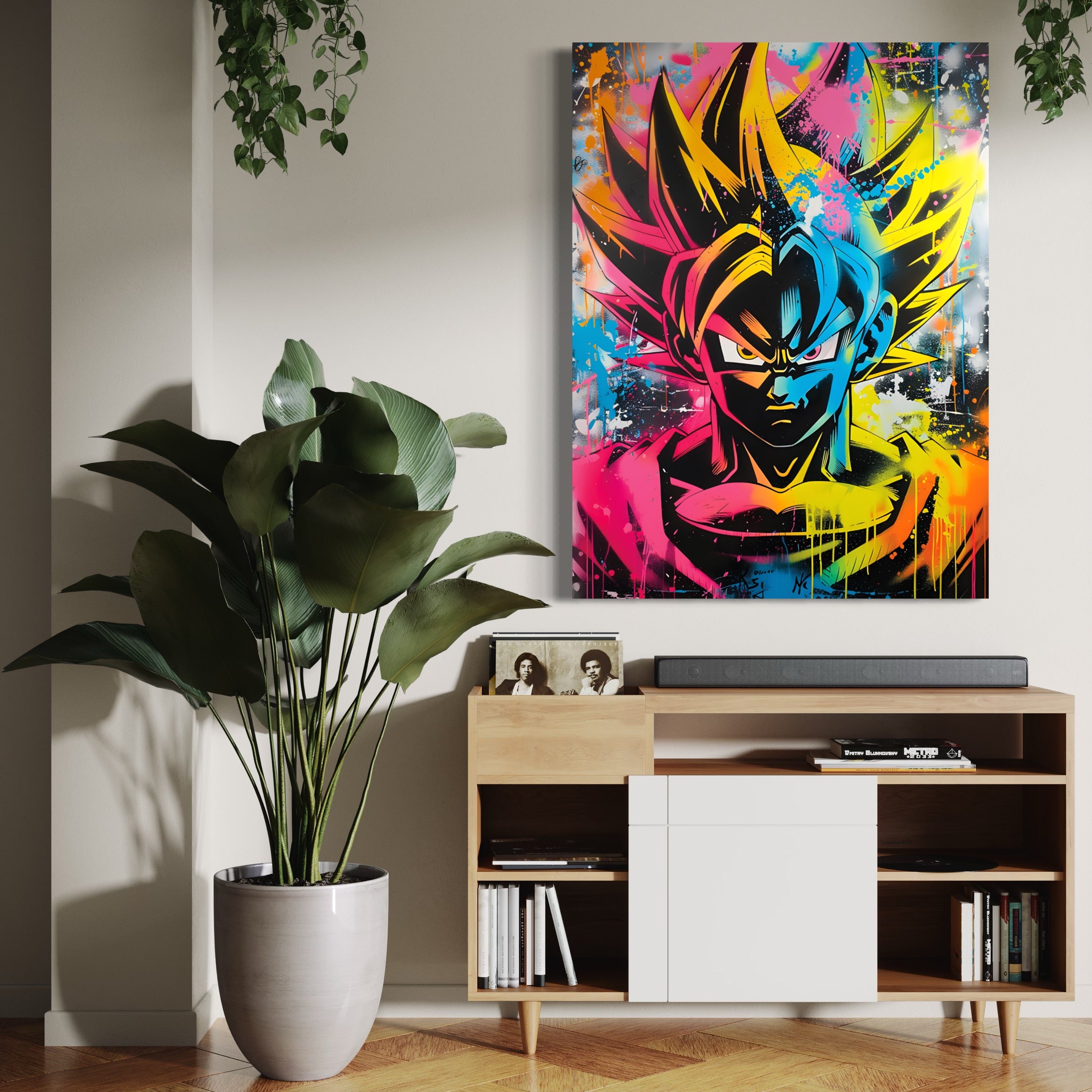 Tableau Dragon Ball Z - Goku Super Saiyan Coloré - Décoration Murale Éclatante - Fabulartz.fr 