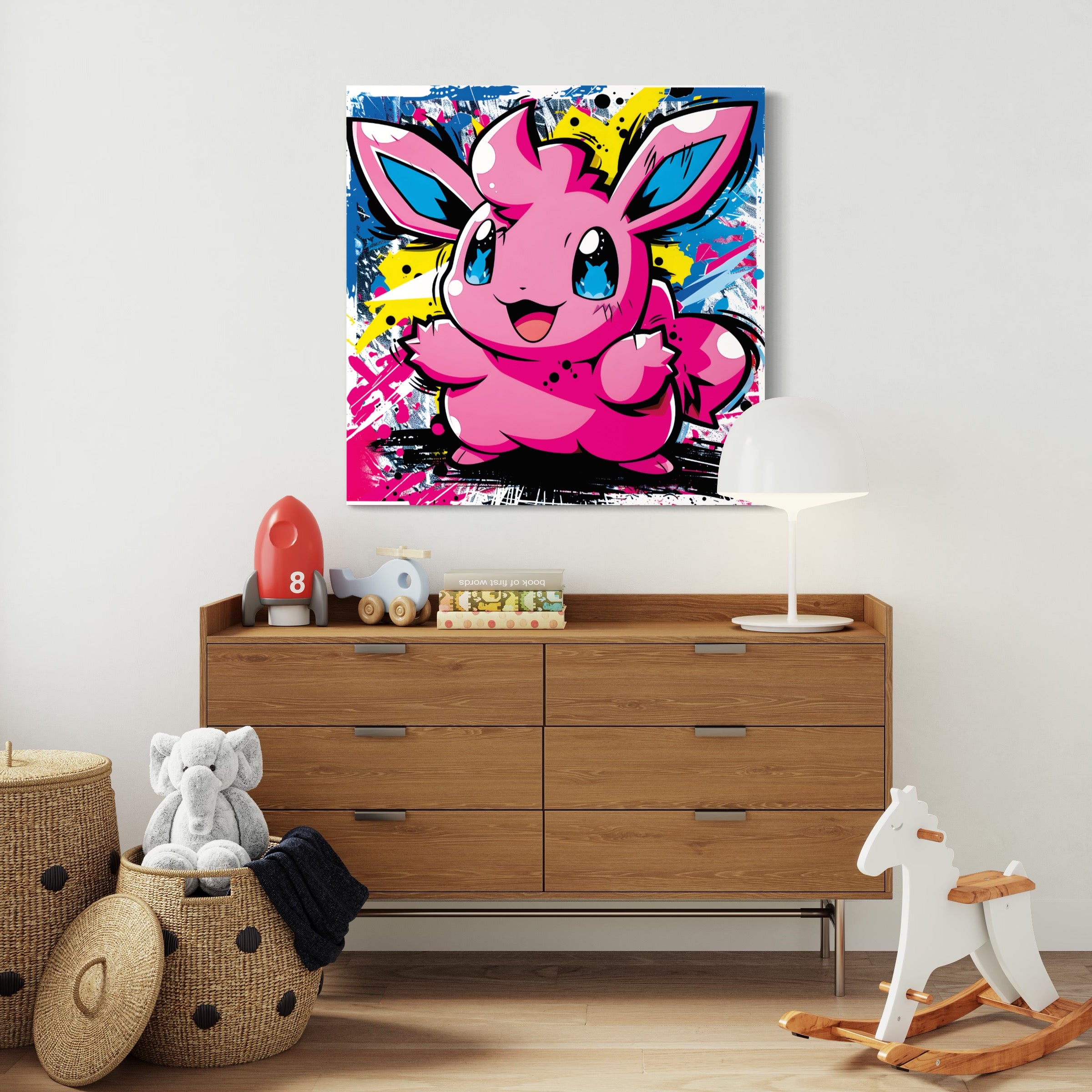 Tableau Pokémon Charmant de Grodoudou - Cadre Déco Idéal pour Chambre d'Enfant - Fabulartz.fr 