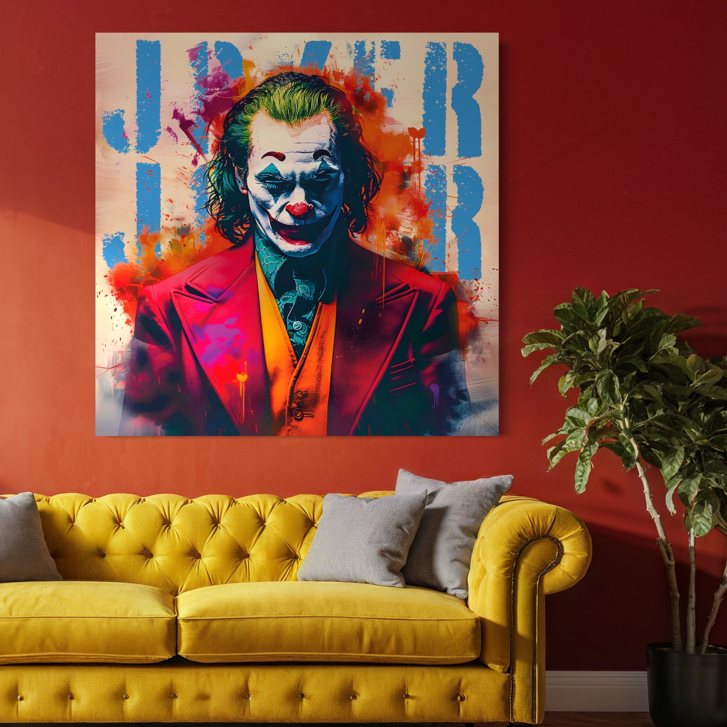 Tableau du Joker Inspiré de Gotham - Décoration Murale Intense - Fabulartz.fr 