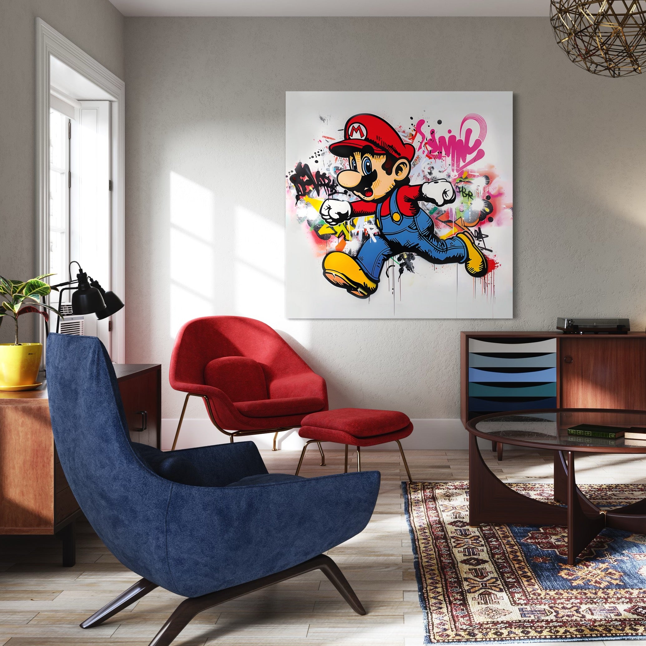 Tableau Mario en Action - Décoration Murale - Fabulartz.fr 