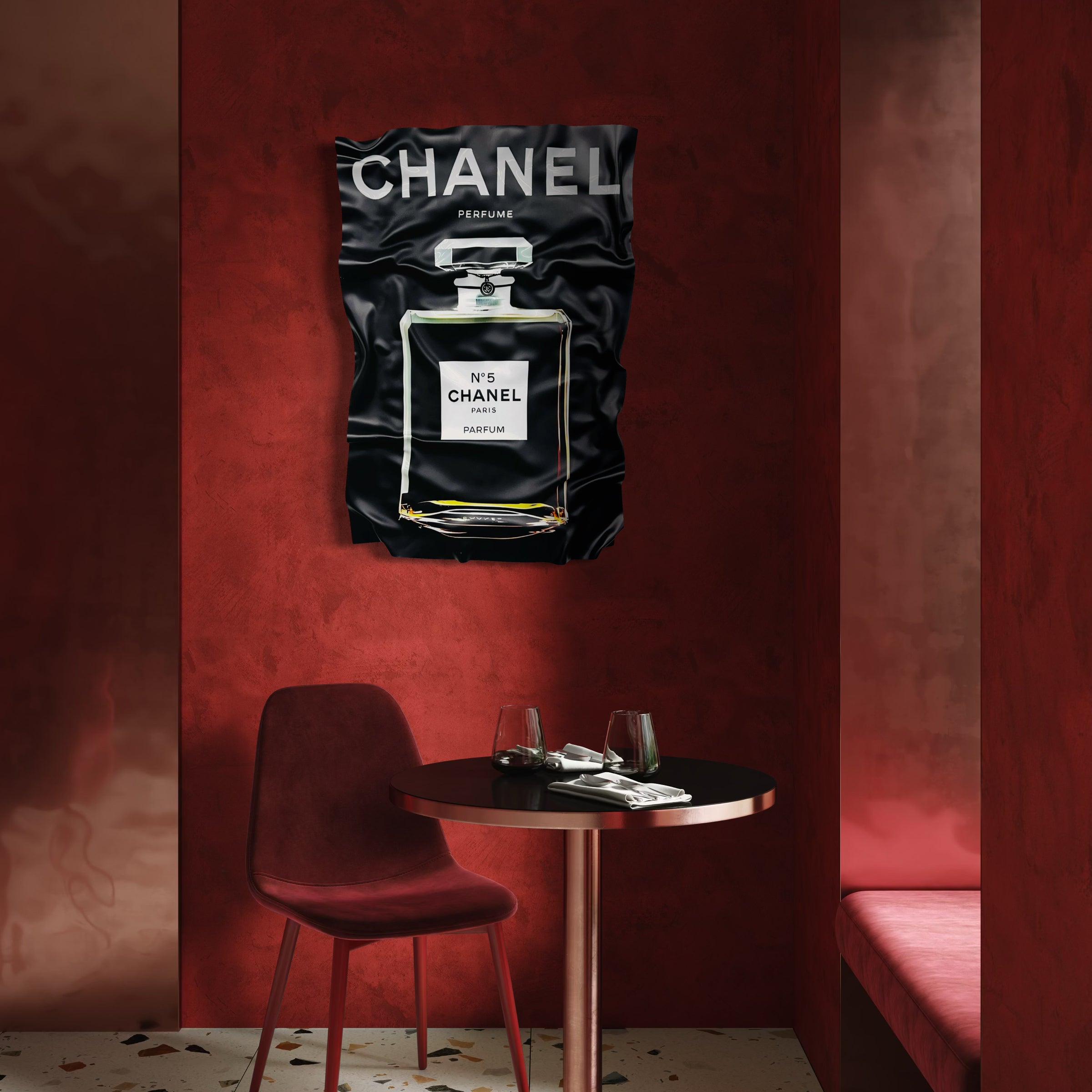 Tableau froissé - Chanel N5 Pub