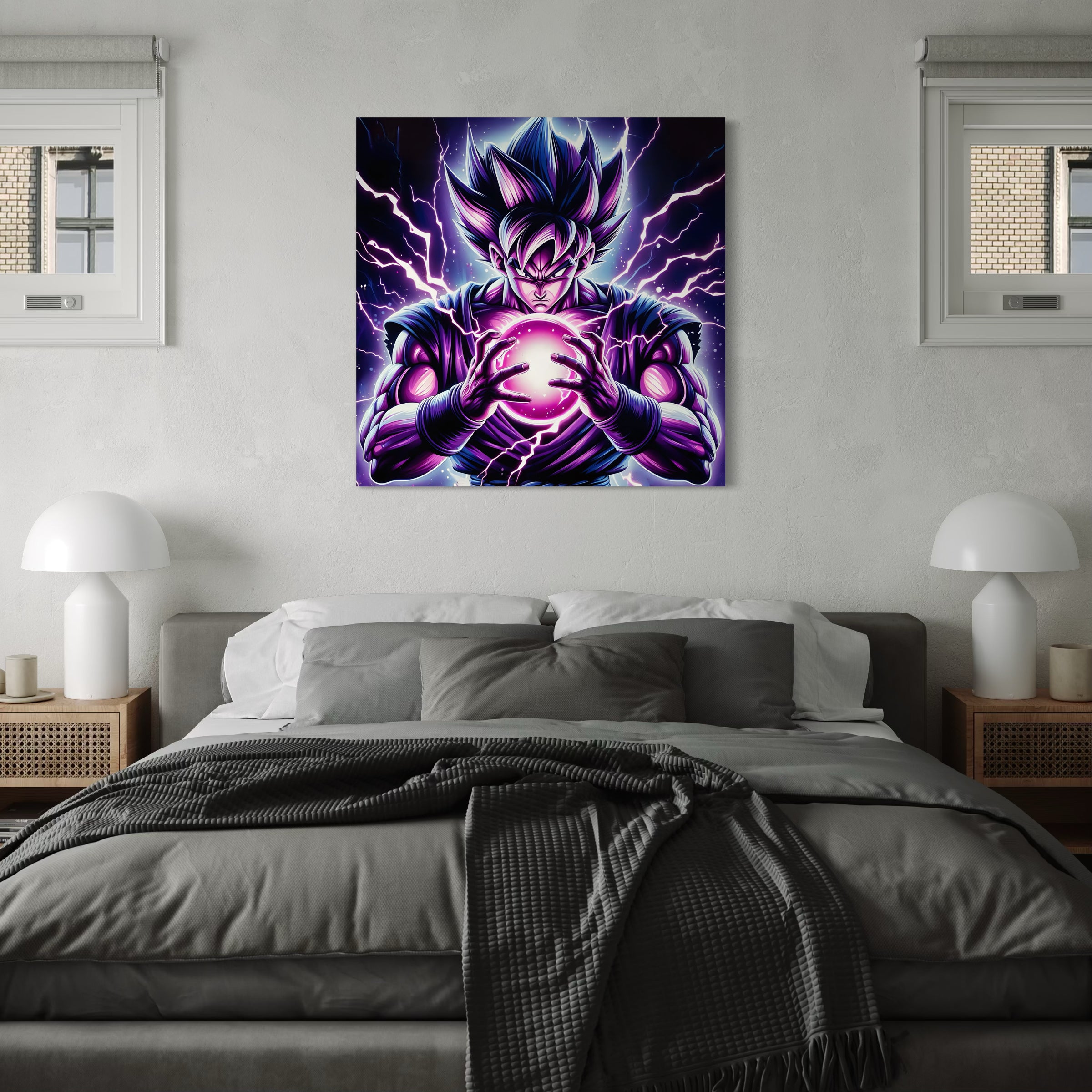 Dragon Ball Z Super Saiyan Pittura in bianco e nero - Déco Murale