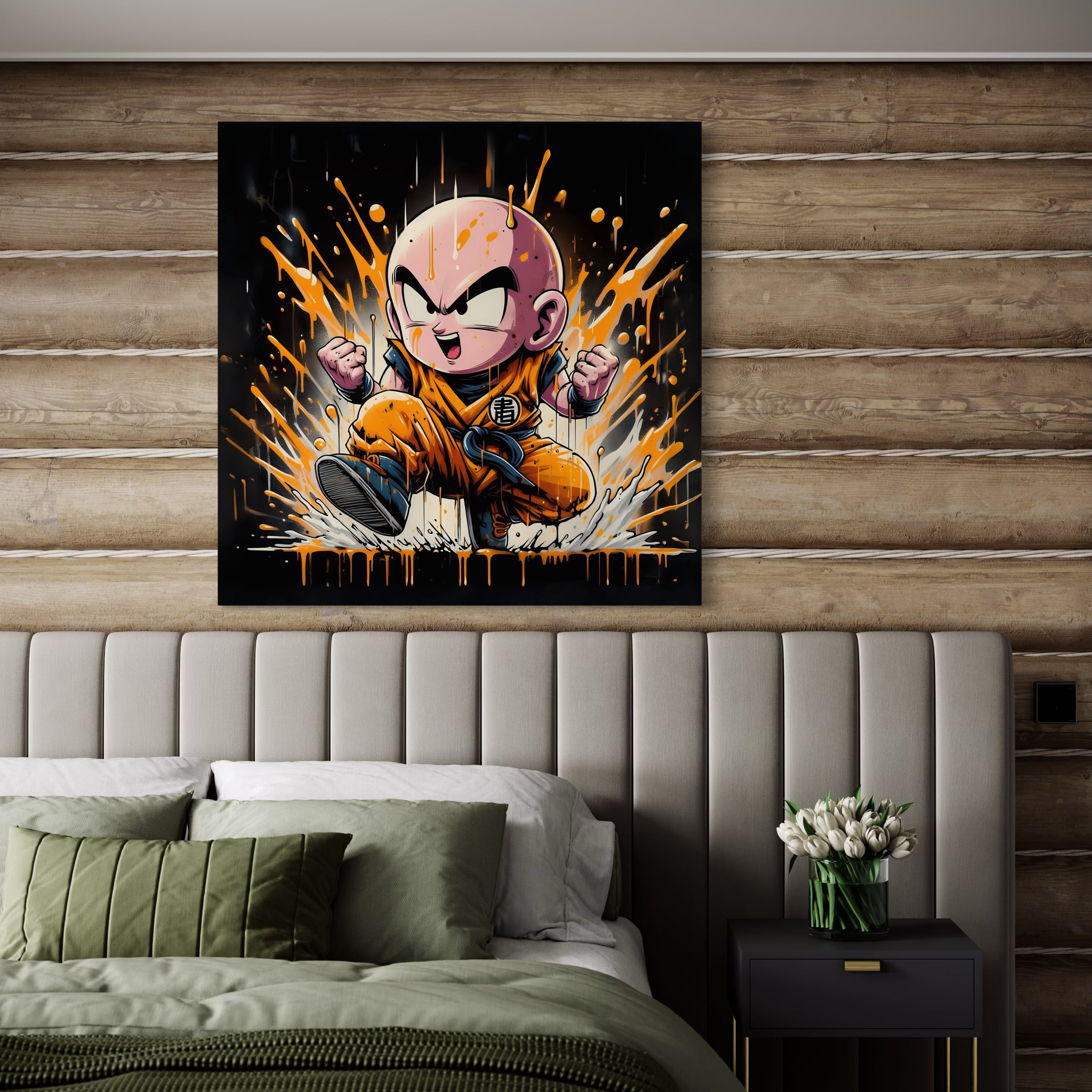 Dragon Ball Z Super Saiyan Pittura in bianco e nero - Déco Murale