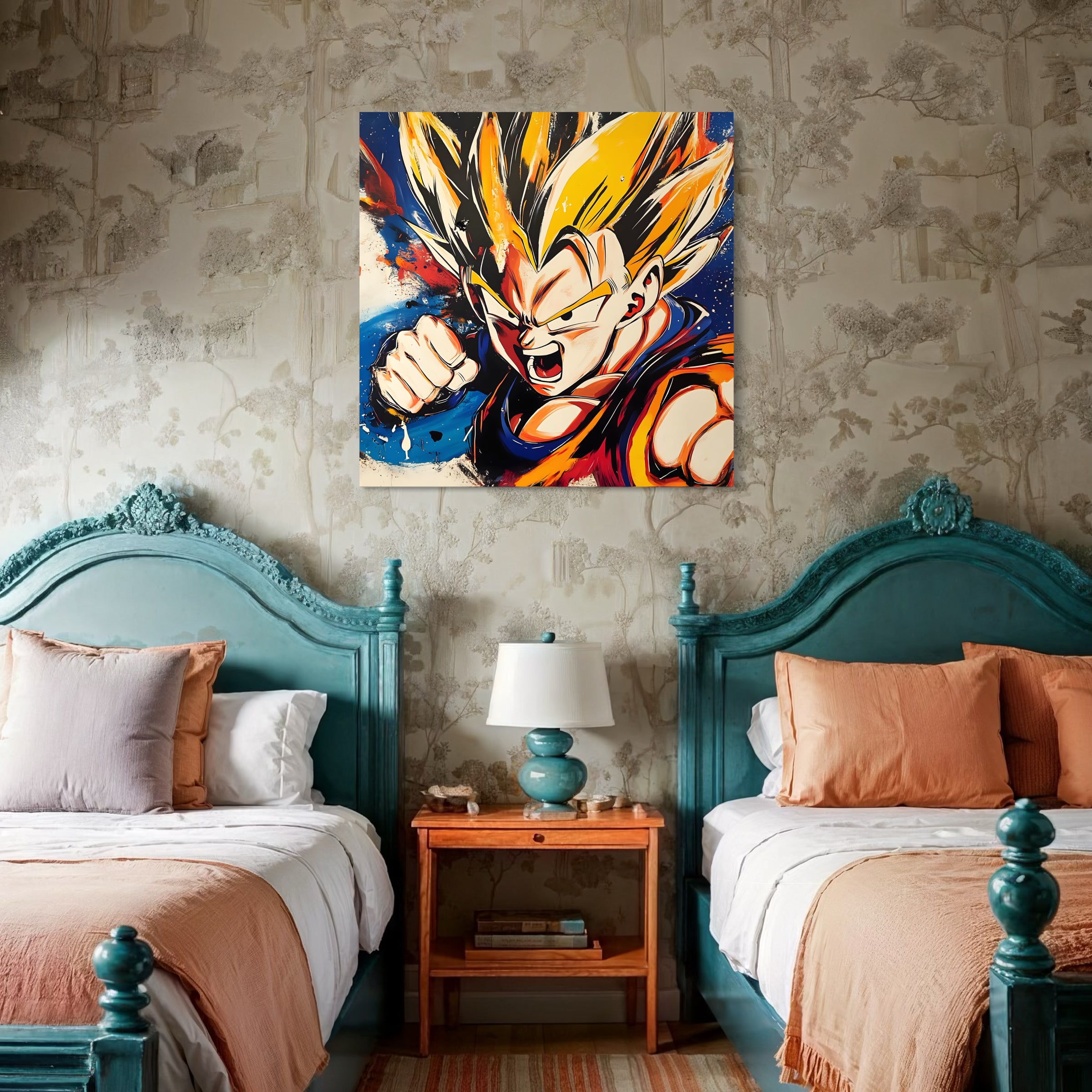 Dragon Ball Z Super Saiyan Pittura in bianco e nero - Déco Murale