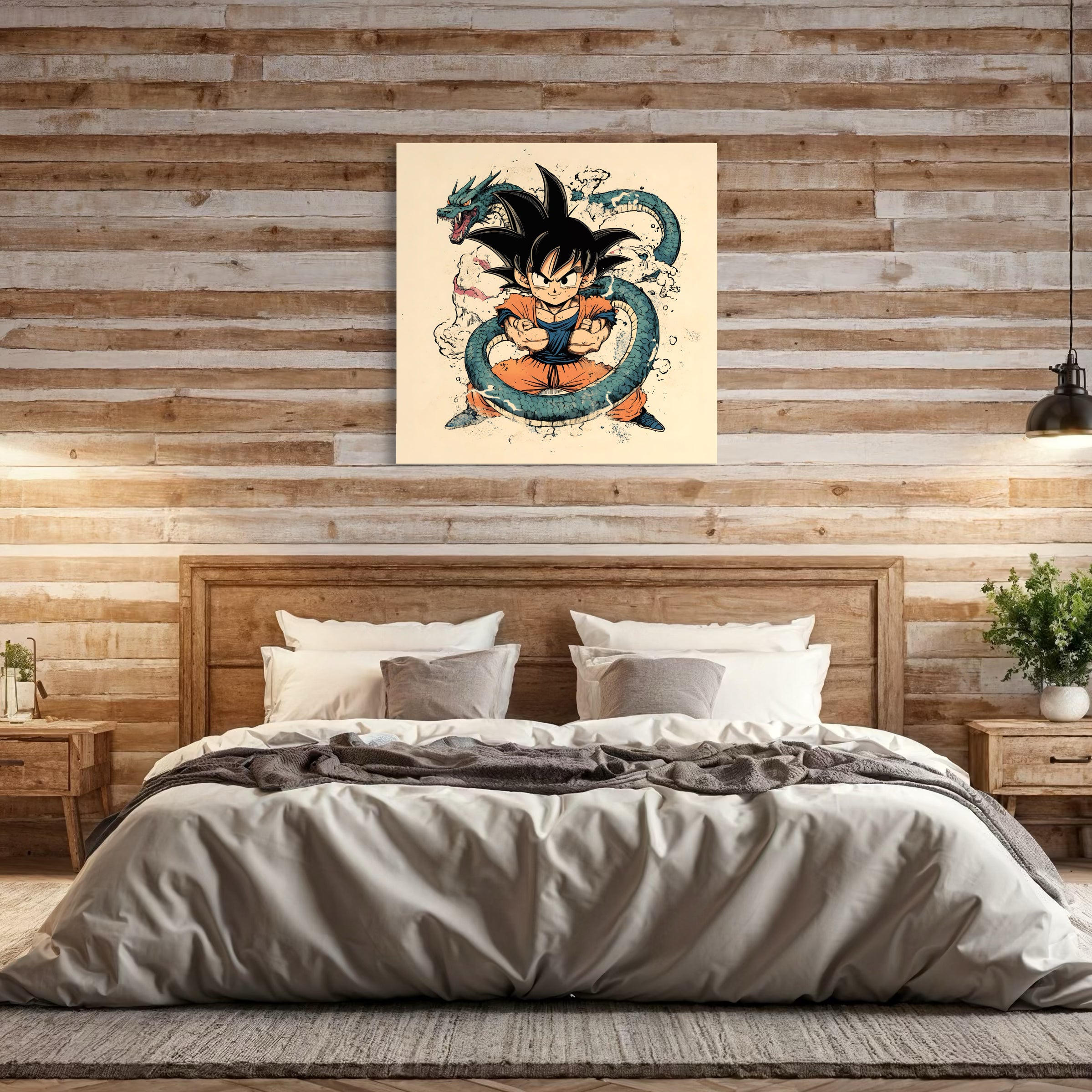 Dragon Ball Z Super Saiyan Pittura in bianco e nero - Déco Murale