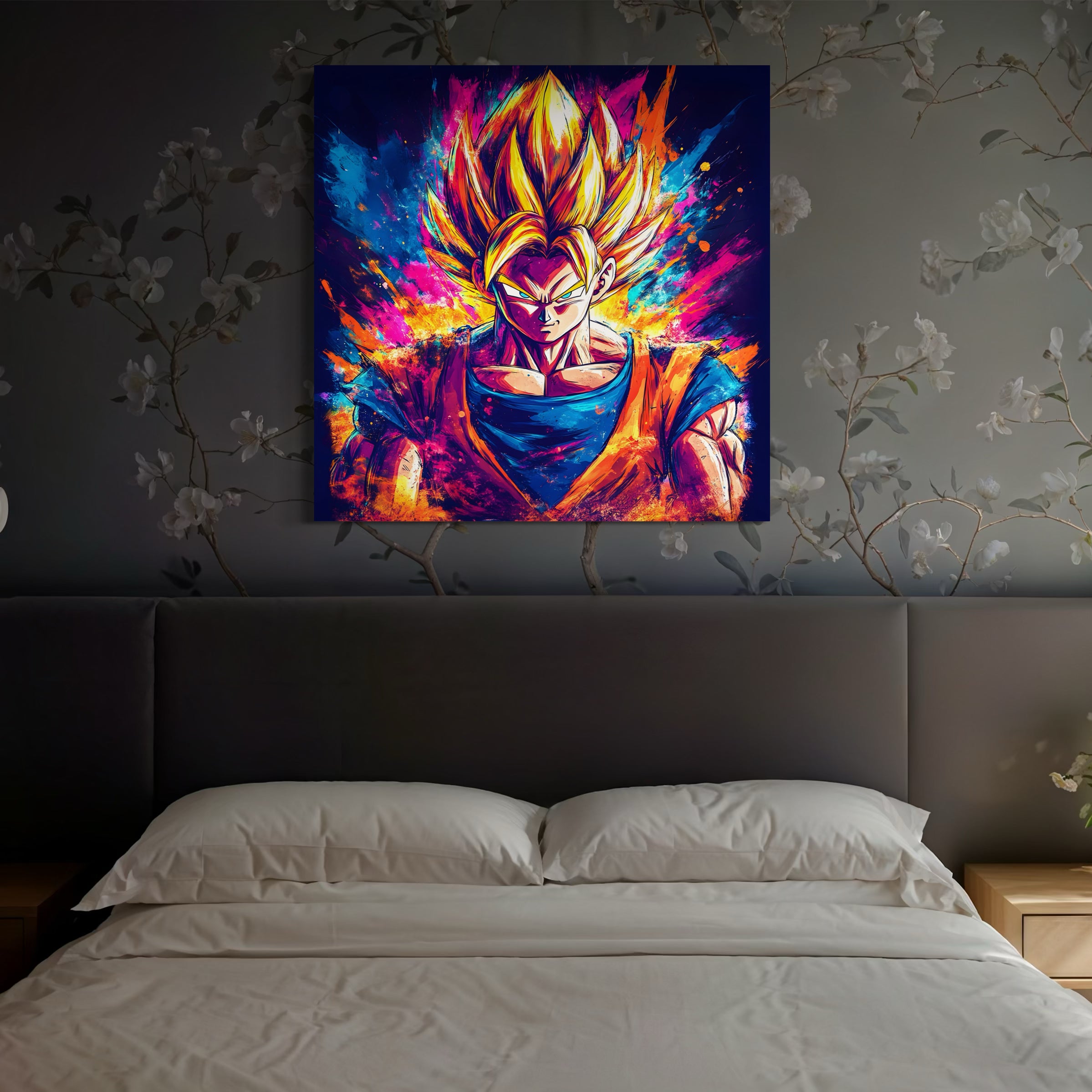 Dragon Ball Z Super Saiyan Pittura in bianco e nero - Déco Murale