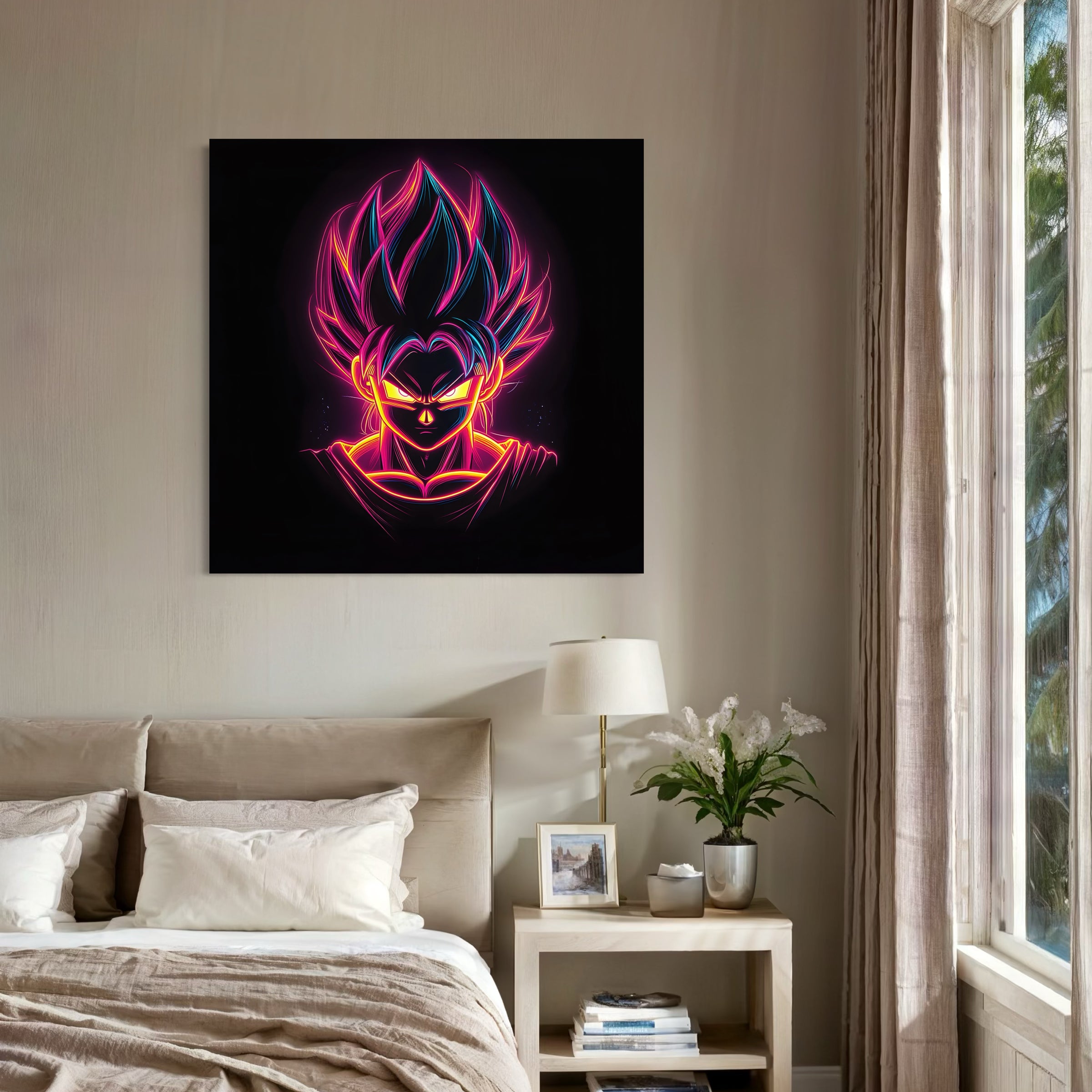 Dragon Ball Z Super Saiyan Pittura in bianco e nero - Déco Murale